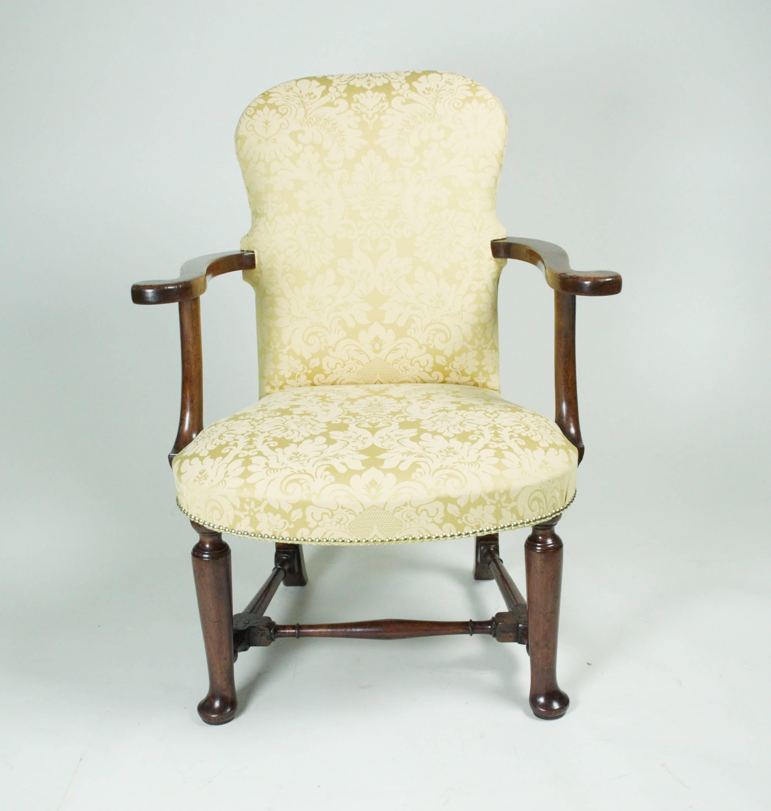 18th Century George II Walnut Upholstered Armchair For Sale