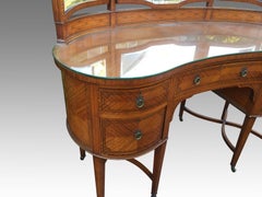 Edwardian Satinwood Kidney Shape Dressing Table