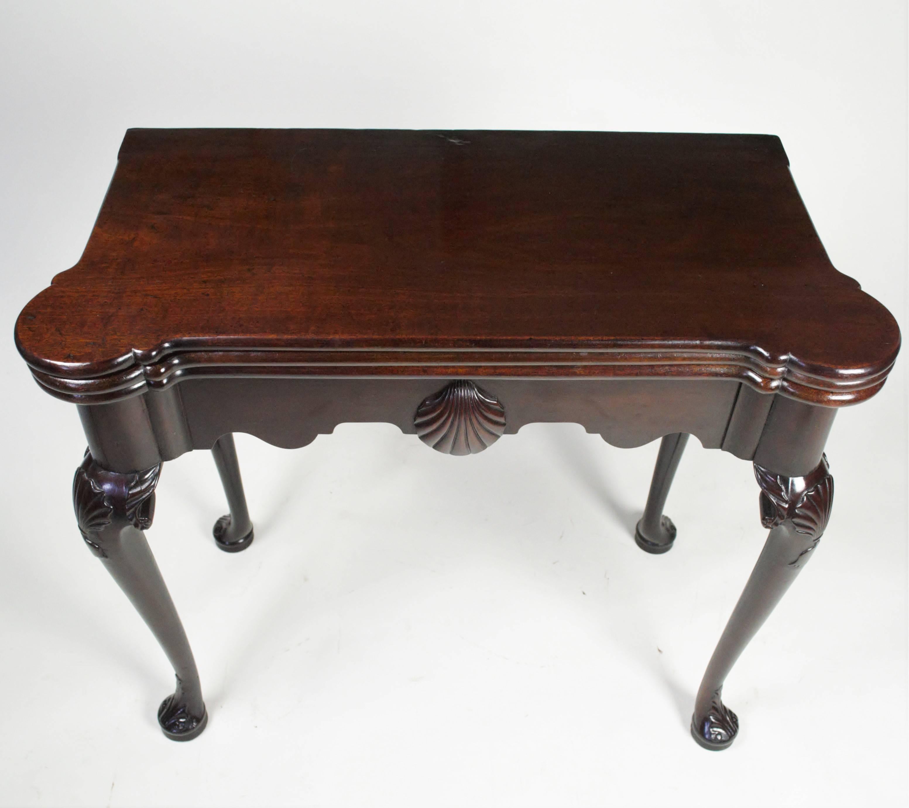 Hand-Carved 18th Century Irish Triple Top Card Table For Sale