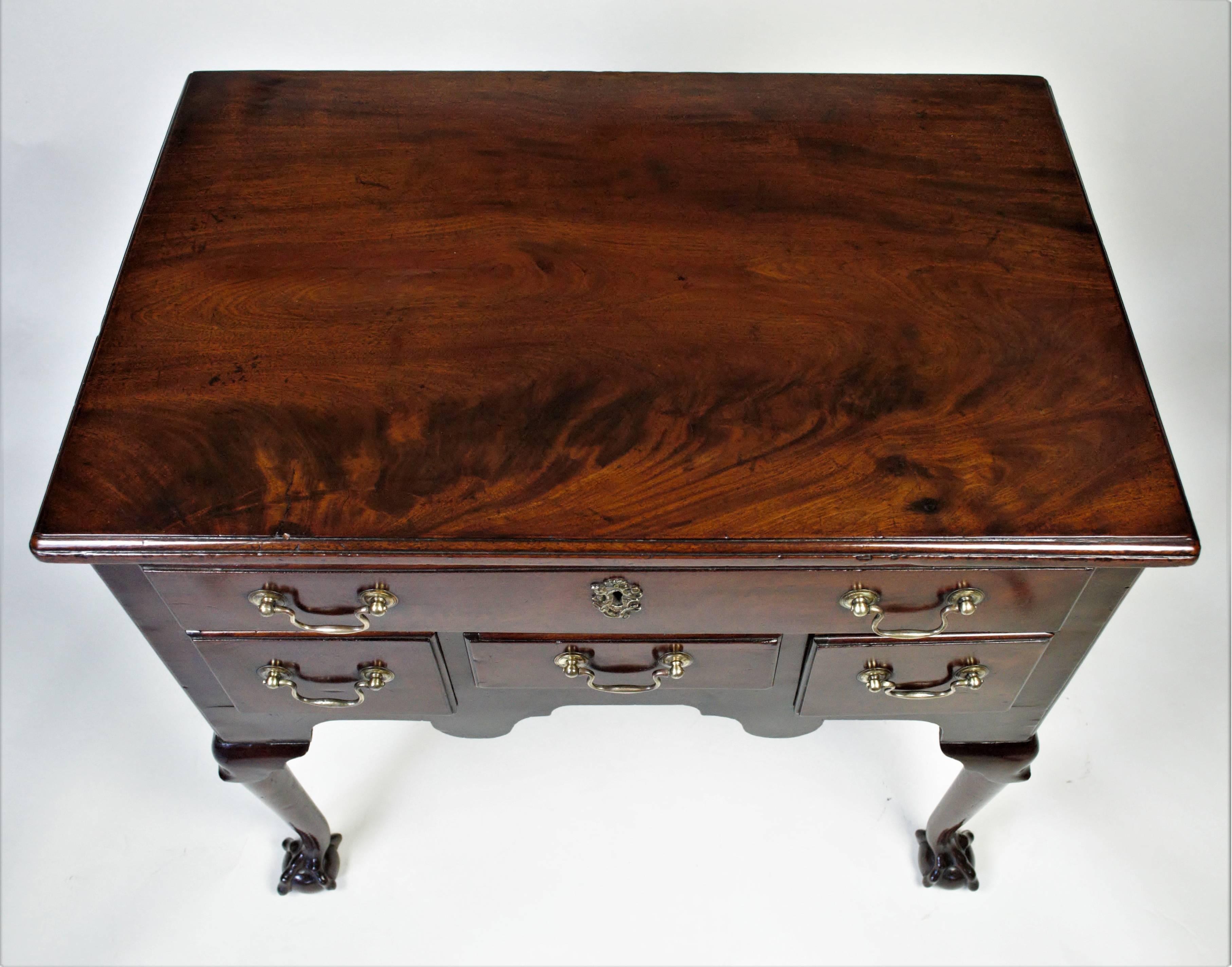 British Mahogany Lowboy with Ball and Claw Feet For Sale