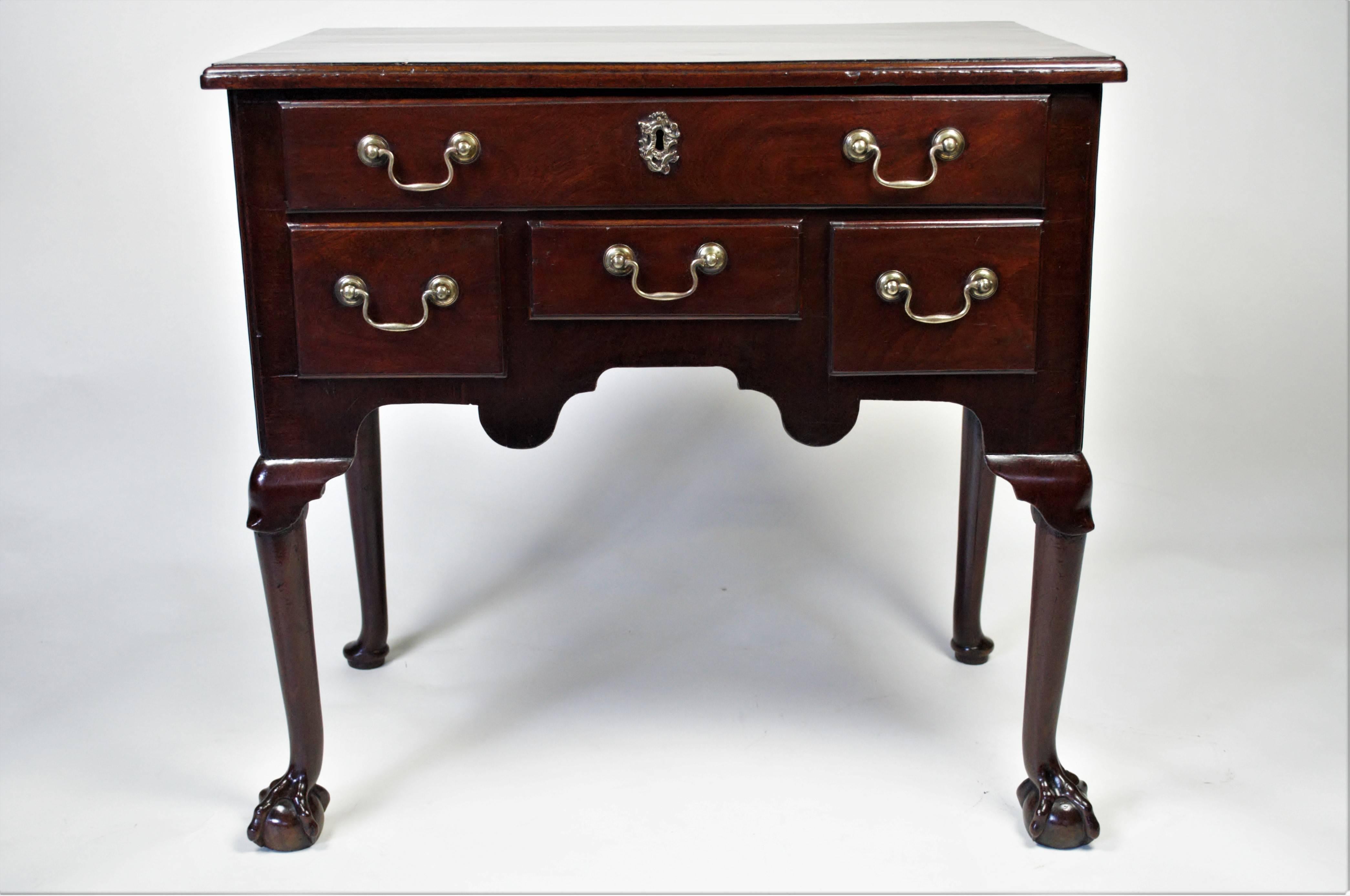Mahogany Lowboy with Ball and Claw Feet In Good Condition For Sale In Folkestone, Kent