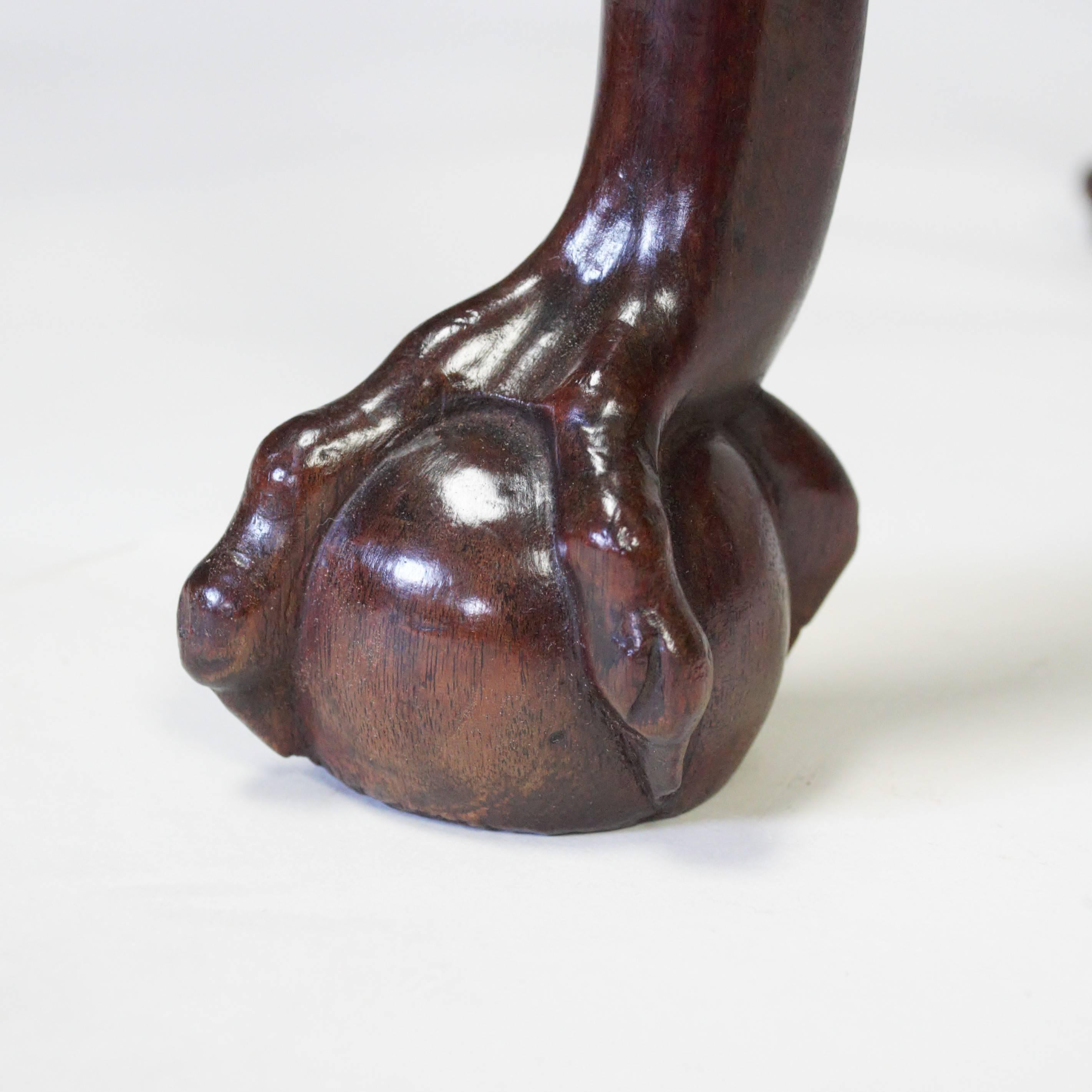 18th Century and Earlier Mahogany Lowboy with Ball and Claw Feet For Sale