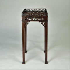 Chippendale Inspired and Unusual Mahogany Kettle Stand of Square Form