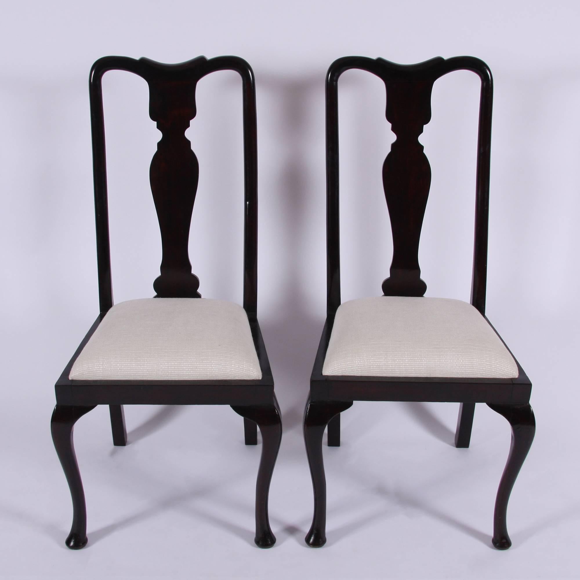 English Set of Early 20th Century Queen Anne Style Chairs