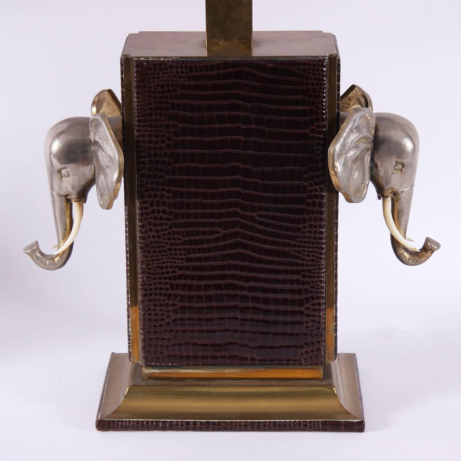 Pair of Table Lamps, Decorated with Elephant Heads, Italian, circa 1970 In Good Condition In London, GB