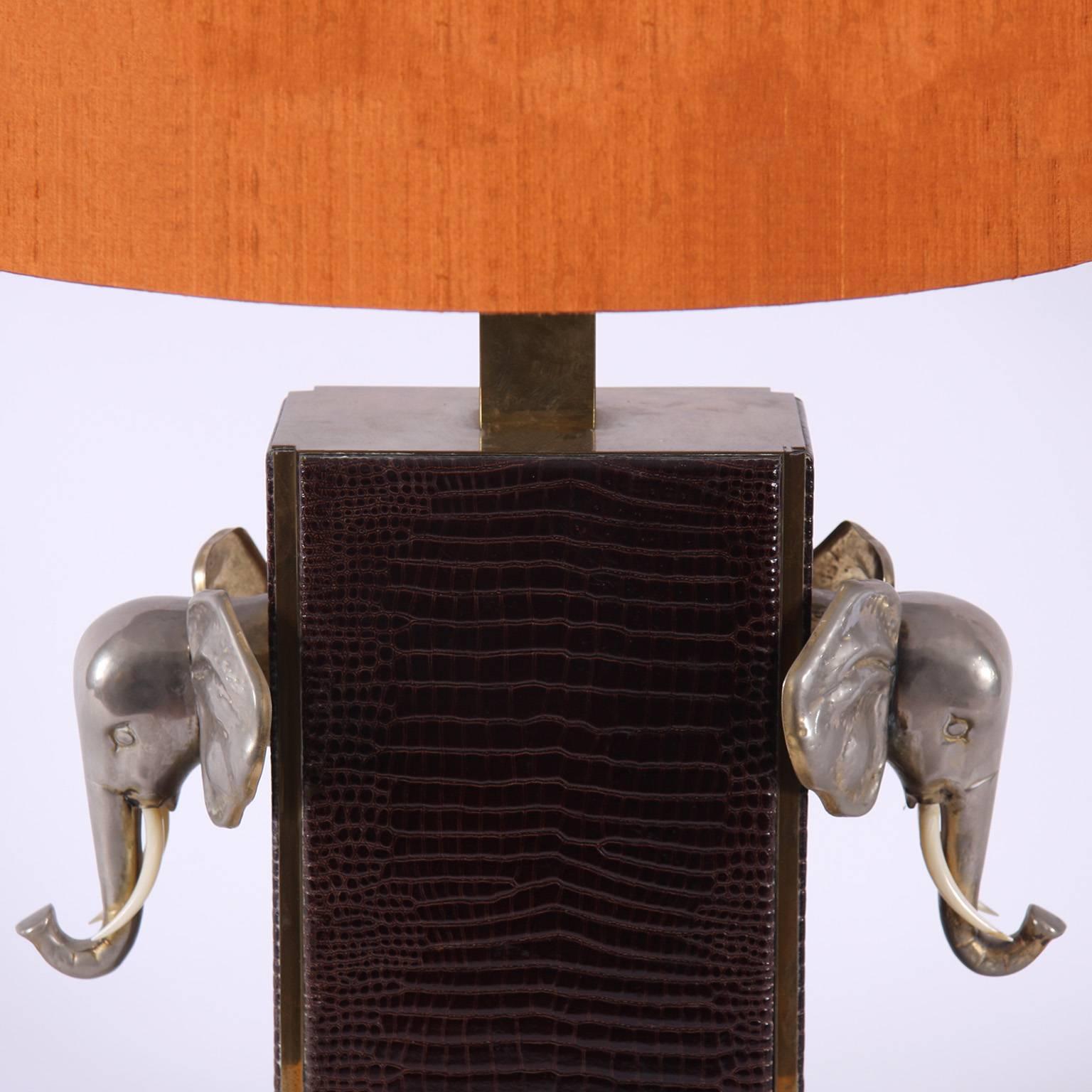 20th Century Pair of Table Lamps, Decorated with Elephant Heads, Italian, circa 1970