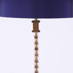Gilded Cube Glass Floor Lamp, Italian, circa 1970