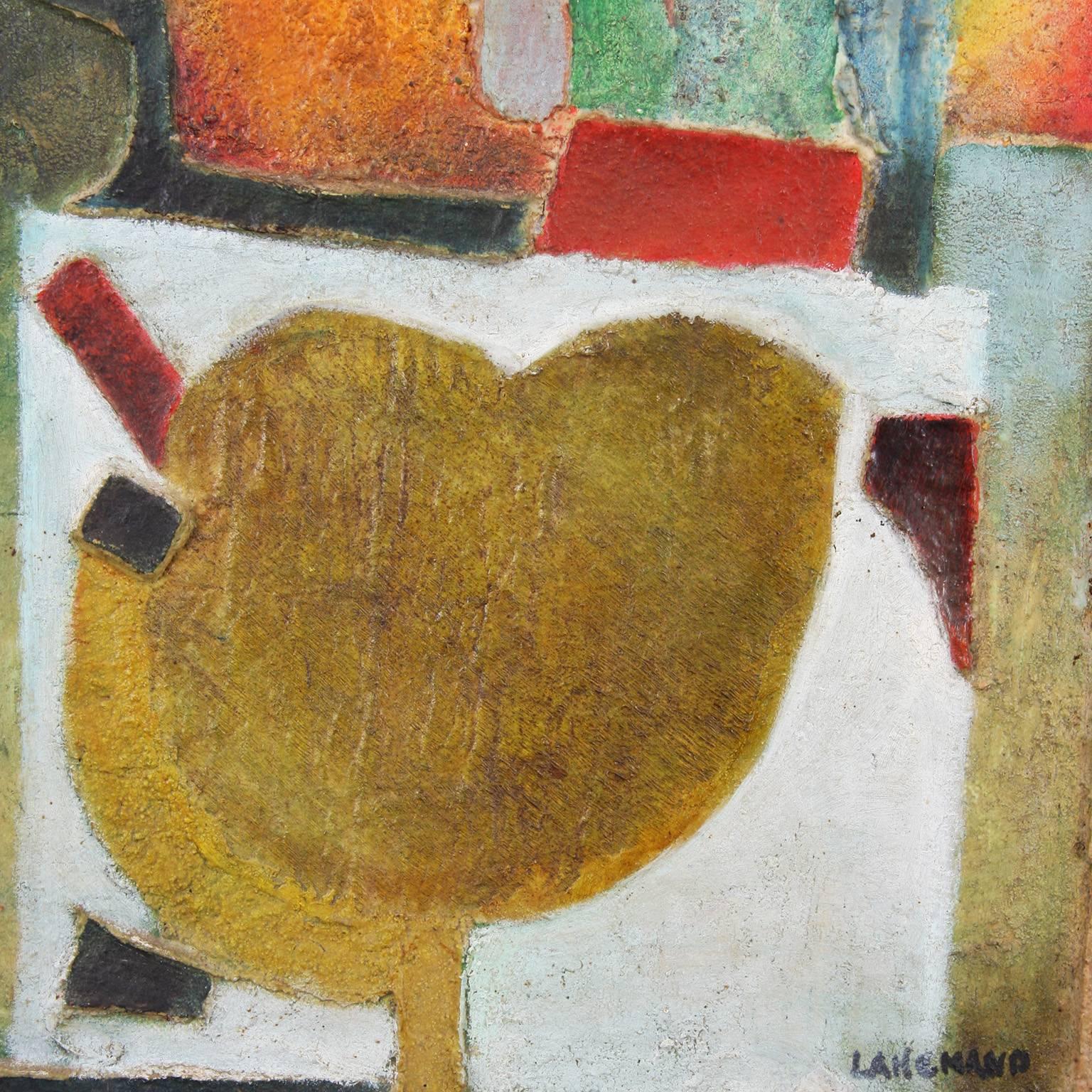 Mid-20th Century 'Untitled' by Lahemand Mixed-Media on Canvas