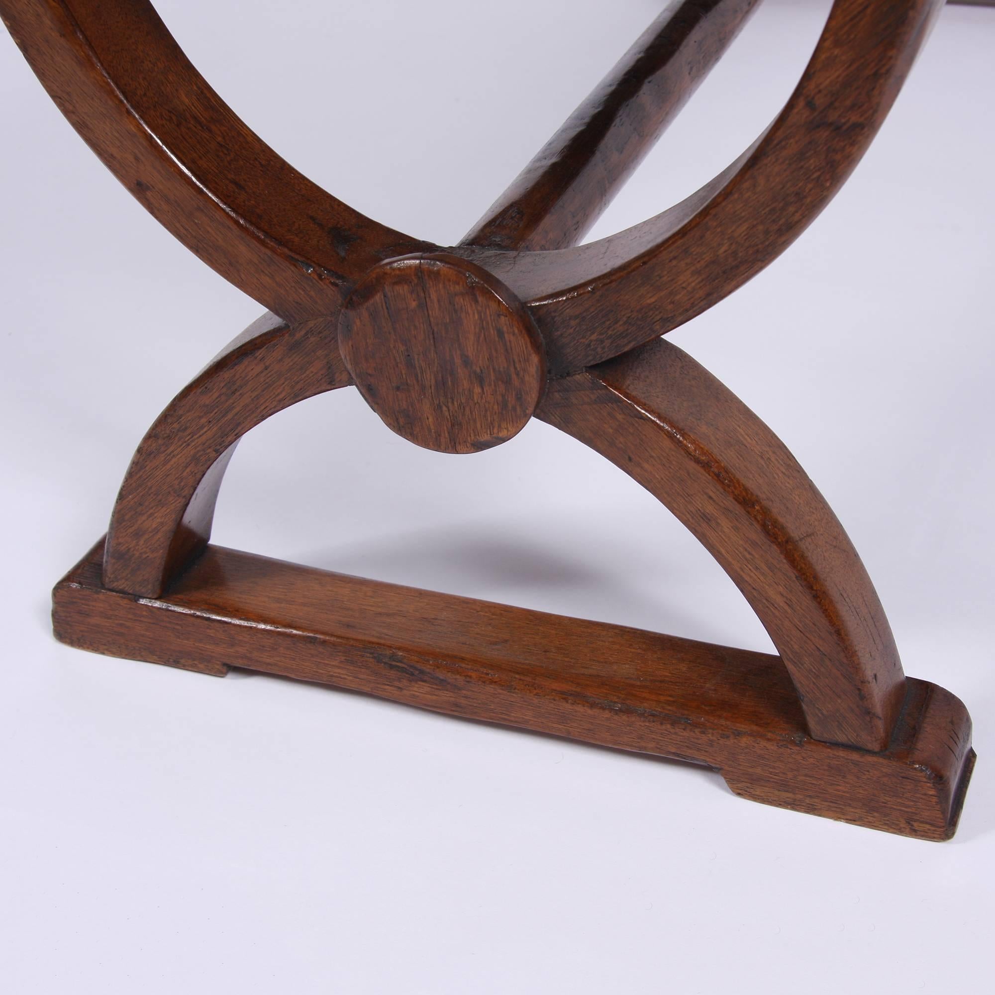 20th Century Oak, Re-Upholstered Stool, English, 1920s