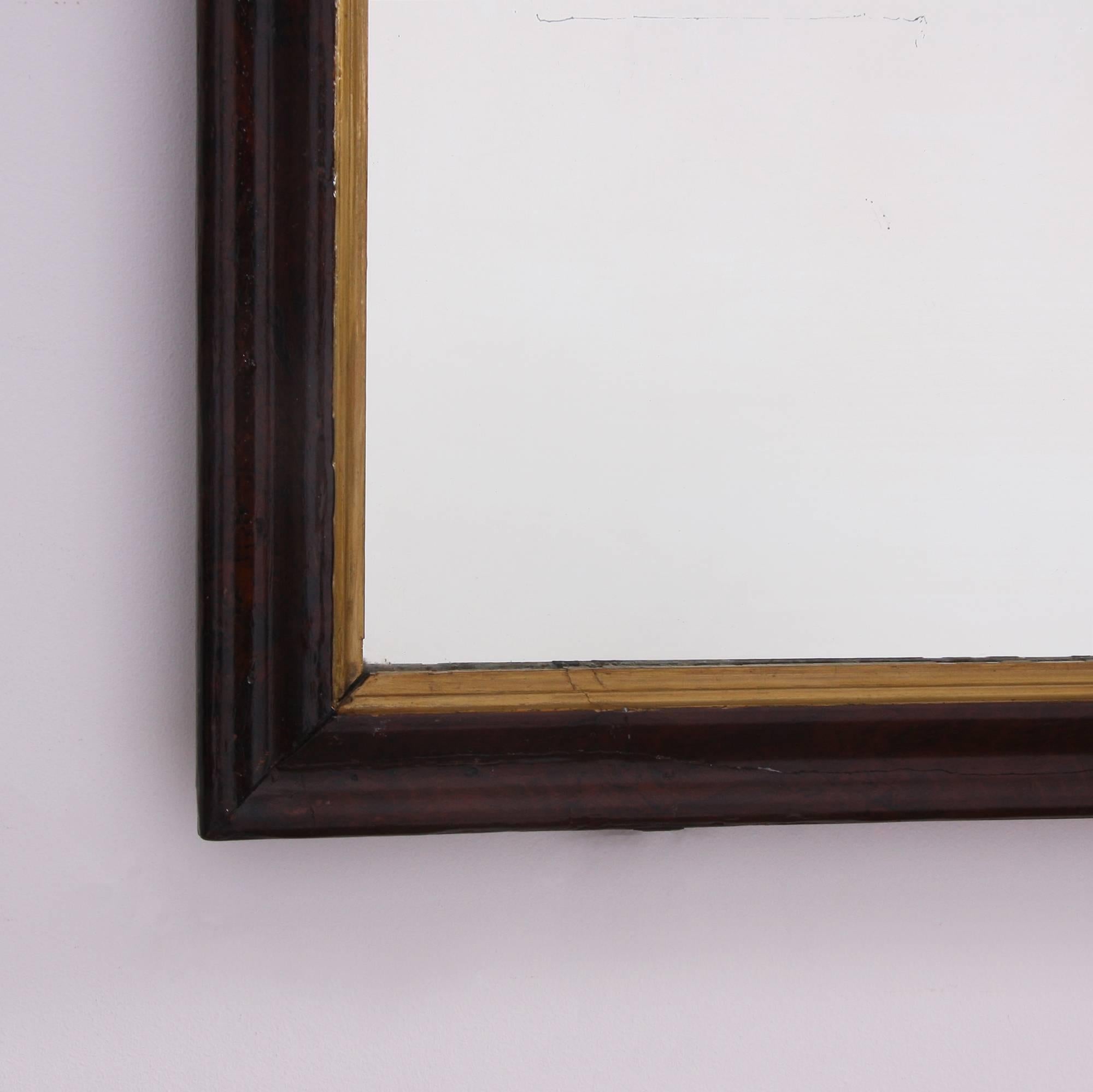 English Large Early 20th Century Faux Bois Mirror