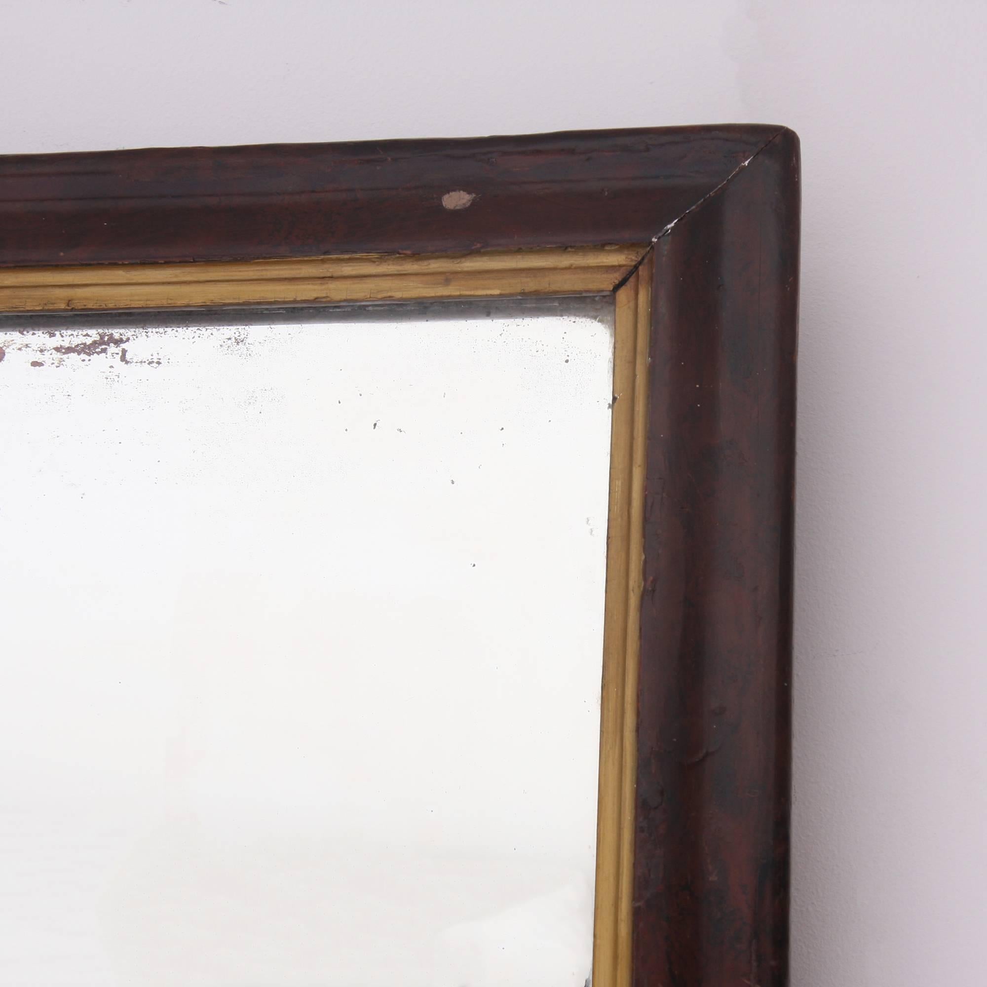 Large Early 20th Century Faux Bois Mirror 1