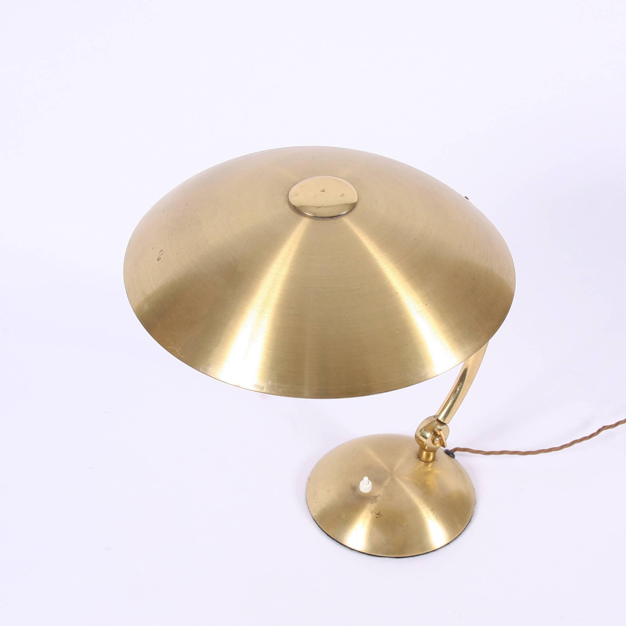 French Mid-Century Brass Desk Lamp