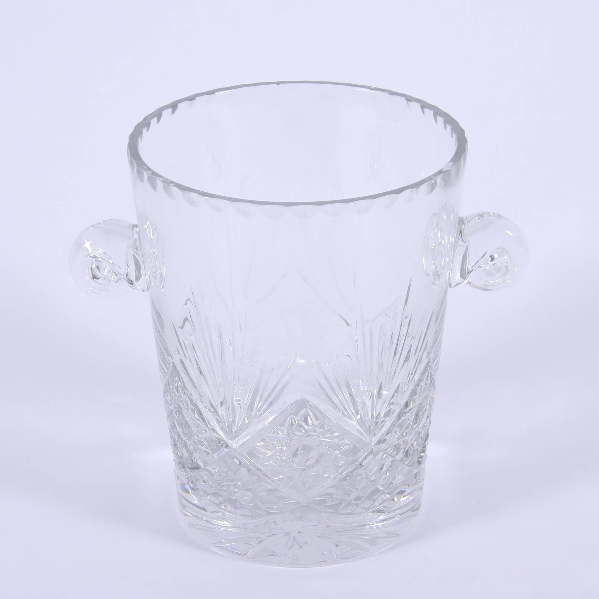 French, circa 1970

Large cut crystal ice bucket made by Baccarat, with glass handles.