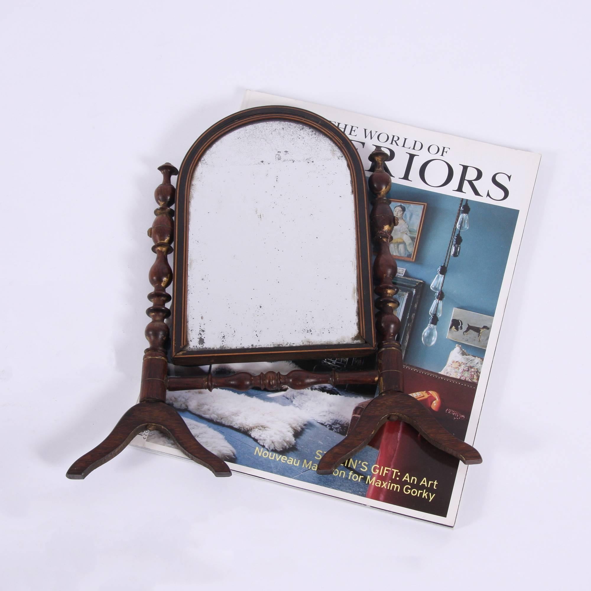19th Century English Miniature Travel Mirror In Excellent Condition In London, GB