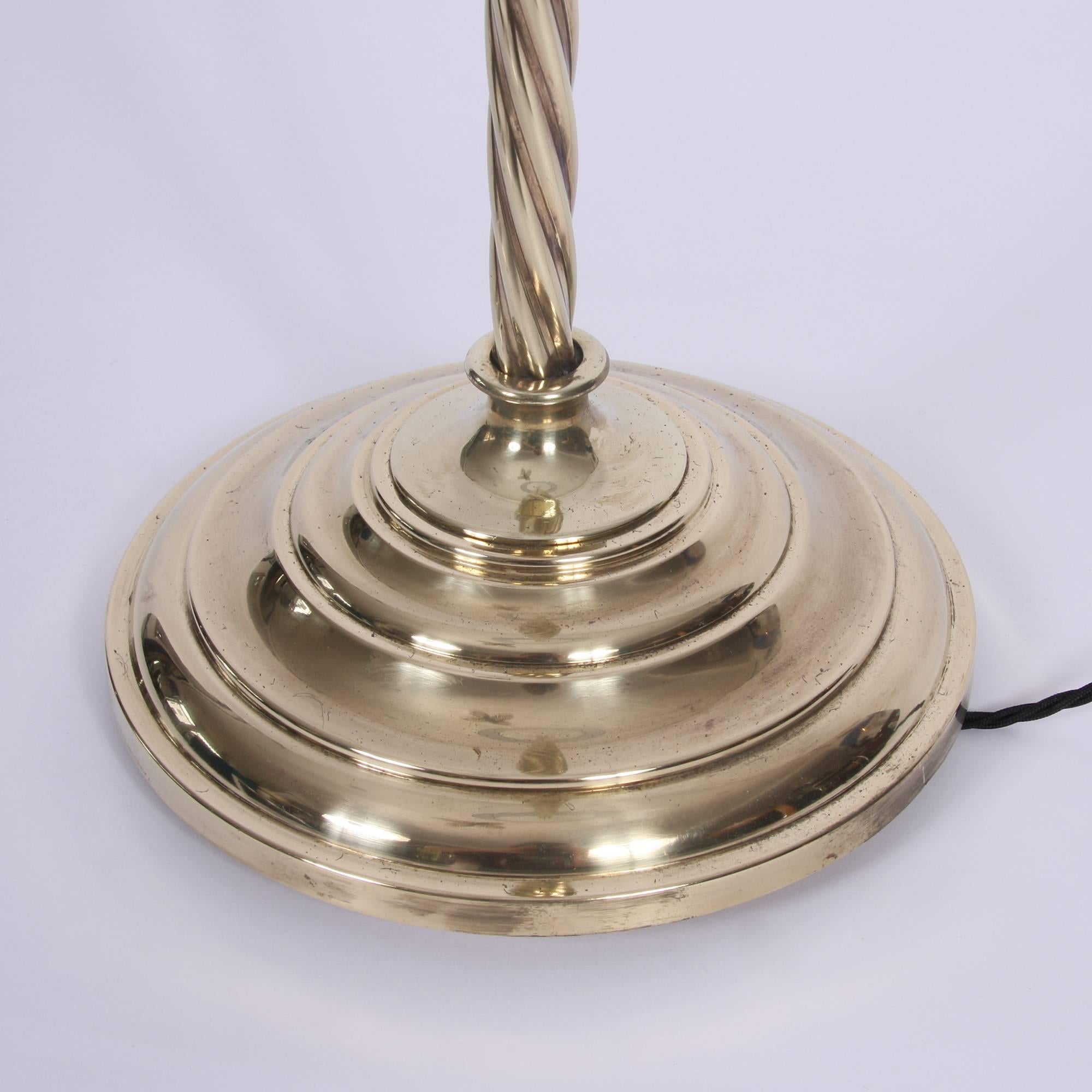 20th Century 'Rope Twist' Brass Floor Lamp