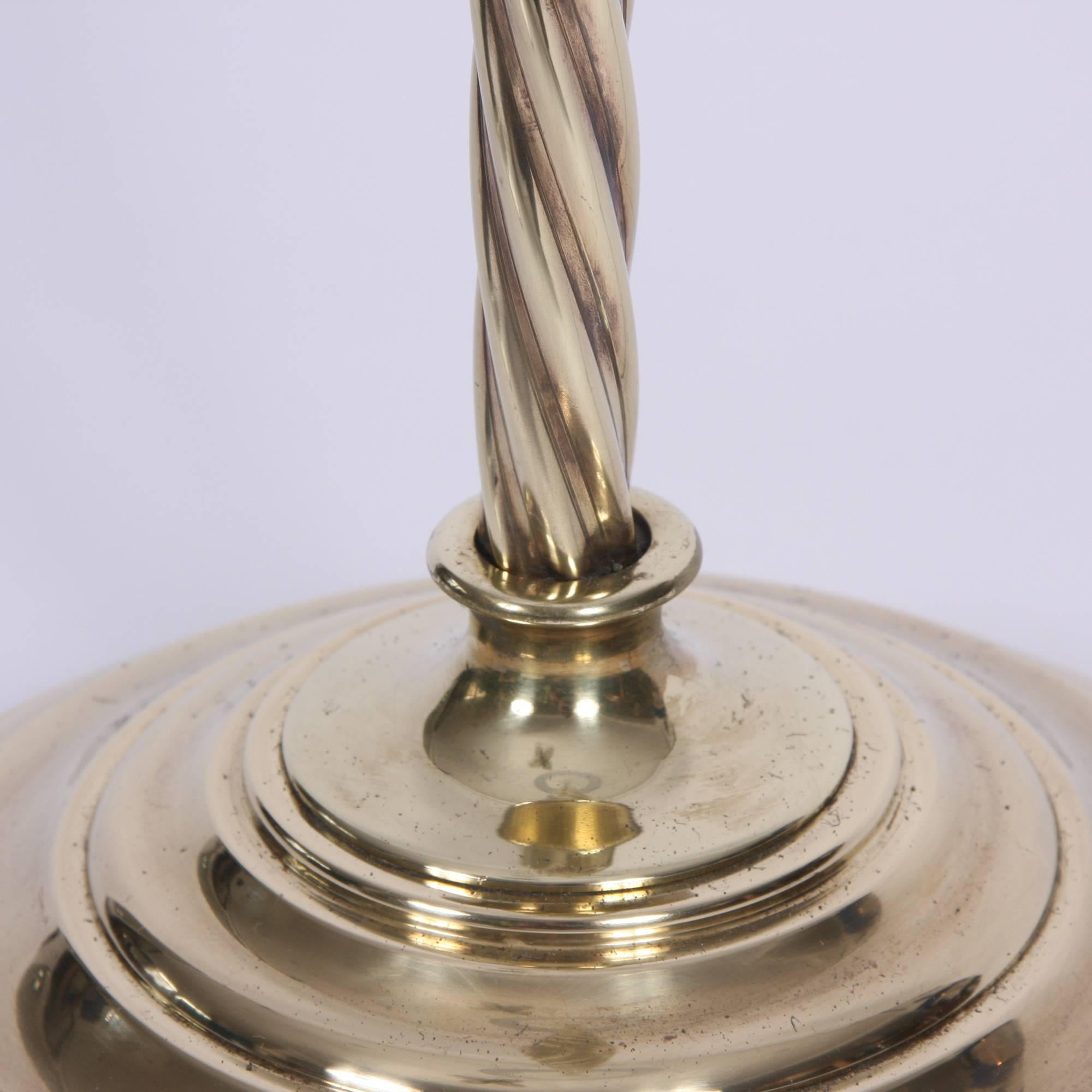 'Rope Twist' Brass Floor Lamp 1