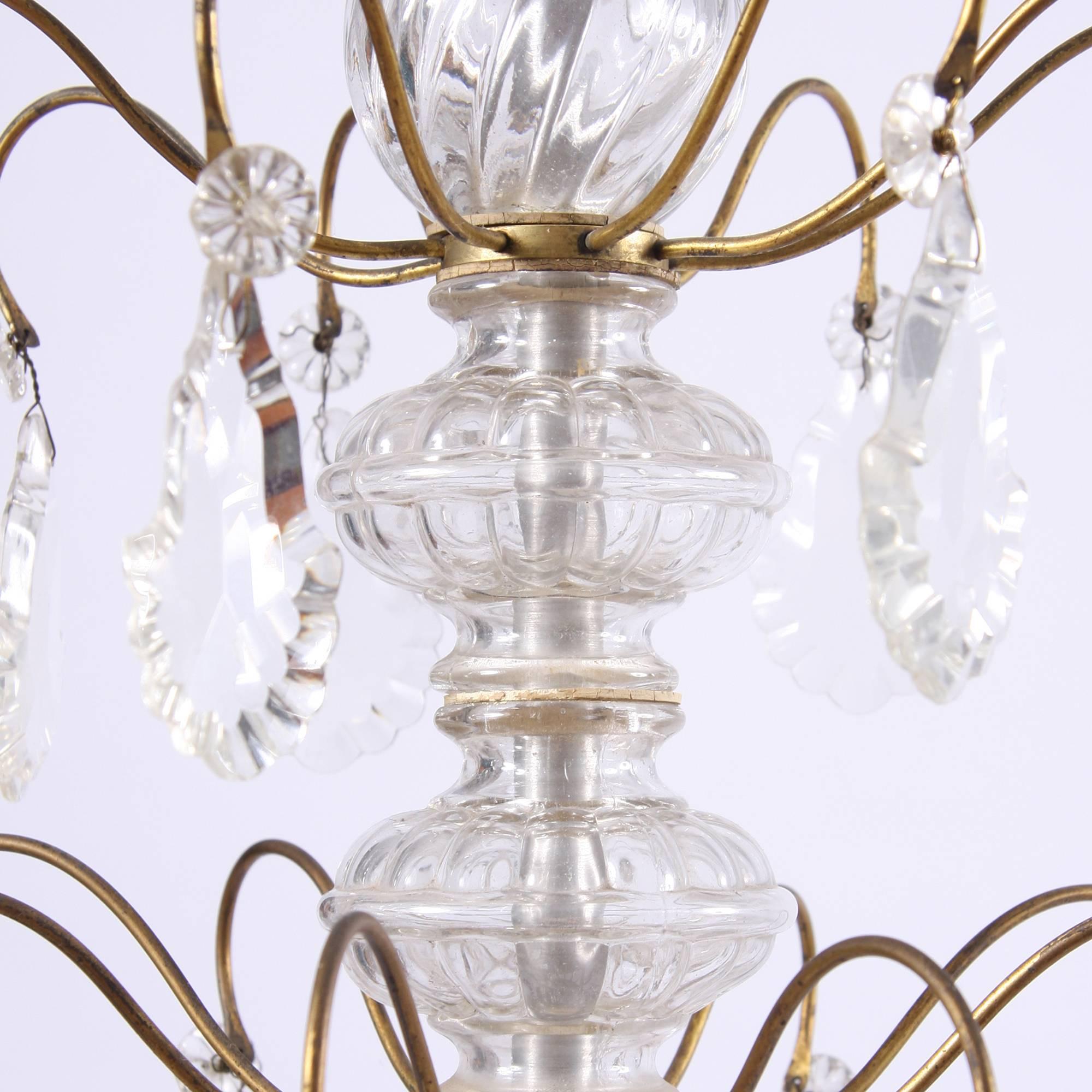 20th Century Eight-Branch Crystal Chandelier