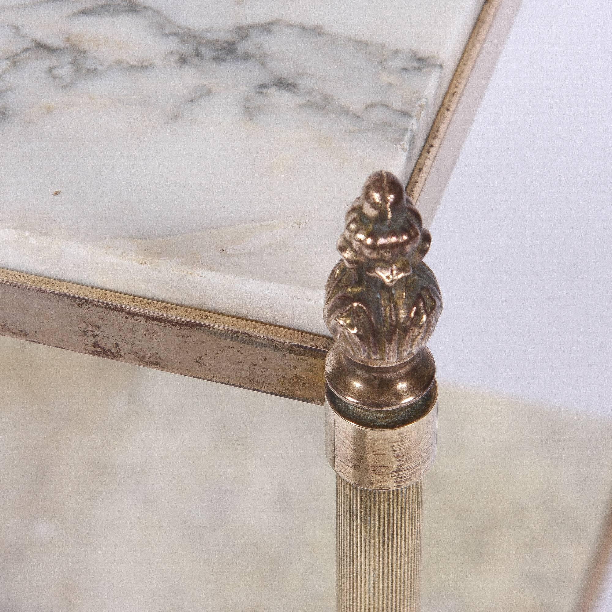Pair of Brass and Marble Side Tables 1