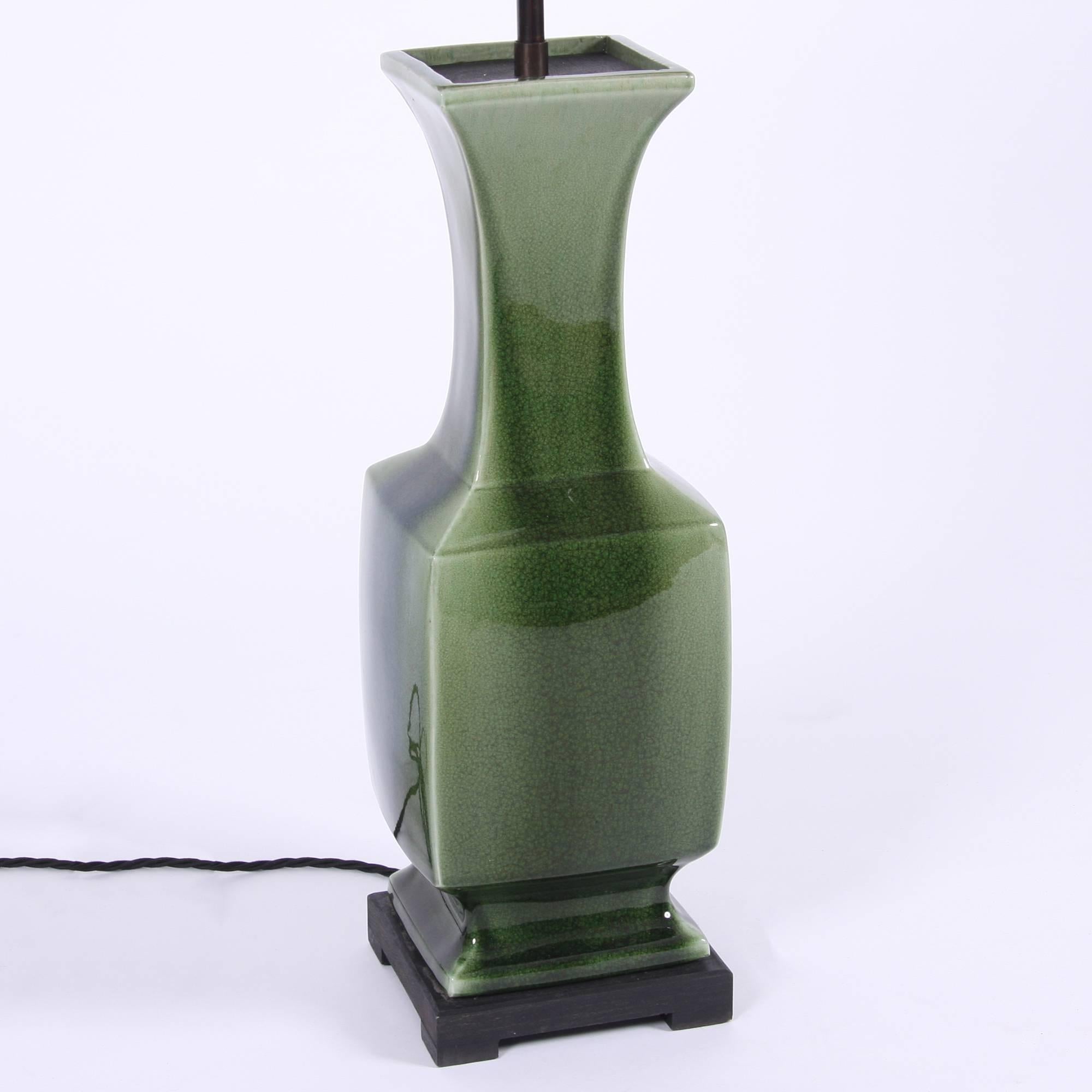 Portuguese Green Ceramic Table Lamps 1