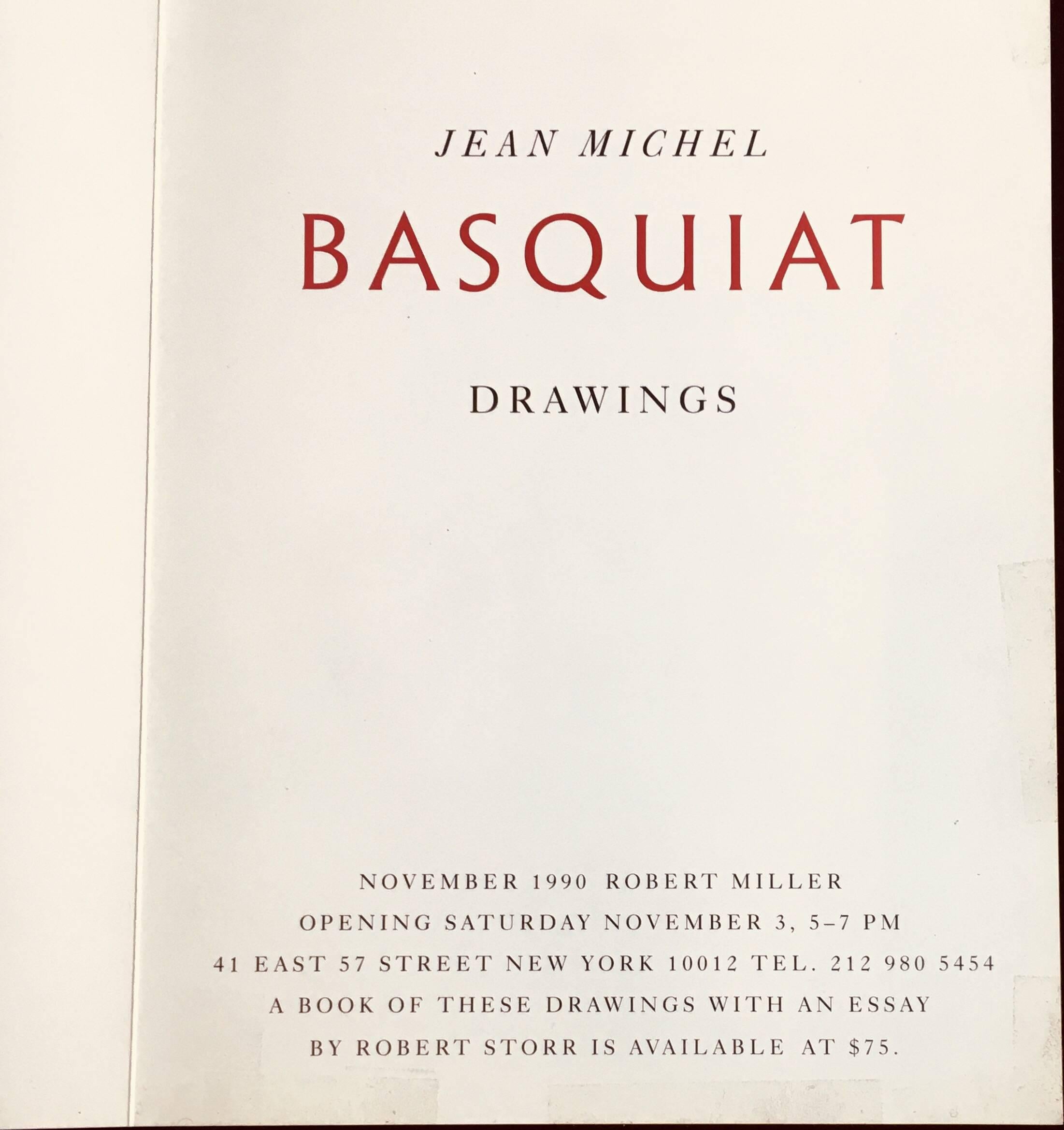 Late 20th Century Basquiat at Robert Miller NY 1990 'Announcement Basquiat Drawings'