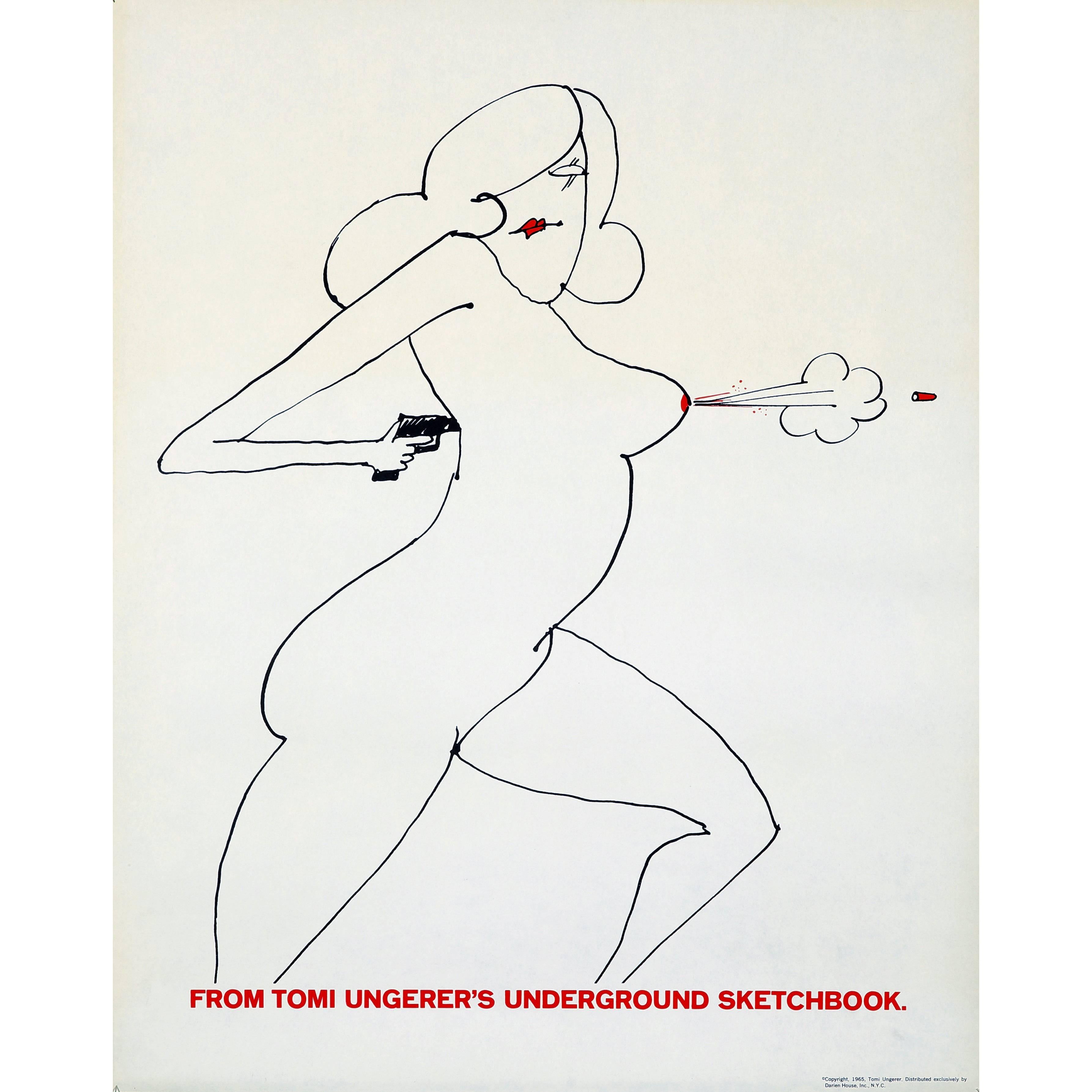 Tomi Ungerer Boob Gun Poster from Underground Sketchbook