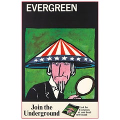 Vintage Tomi Ungerer, Evergreen Review Protest Poster, 1967