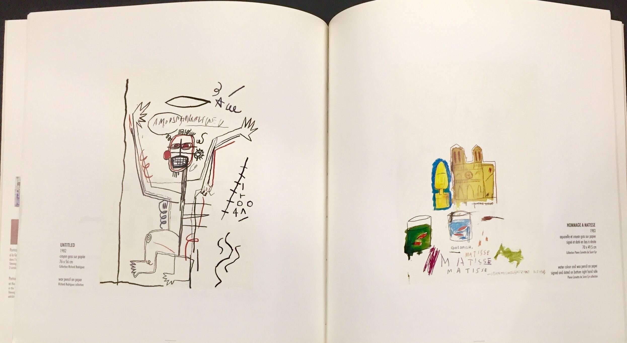 Rare vintage Basquiat exhibit catalogue for:
Basquiat The Transcendental Voyage, at L'Espal; Le Mans, France, 1999

Back and front cover photos by Tseng Kwong Chi
Minor shelf wear; otherwise good to very good condition
Approximately 50 pgs