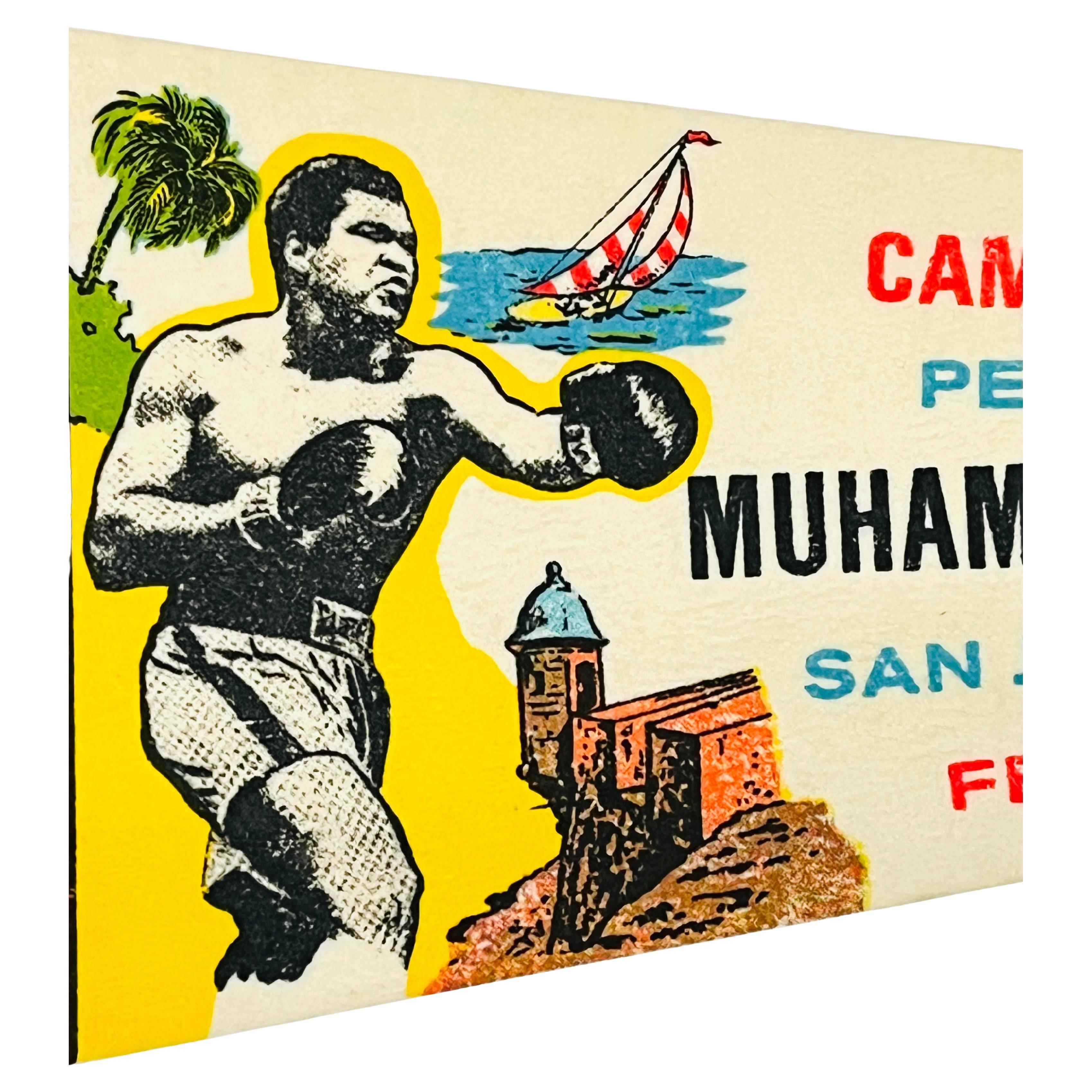 Muhammad Ali Puerto Rico 1976 banderín (Ali vs Coopman) en venta