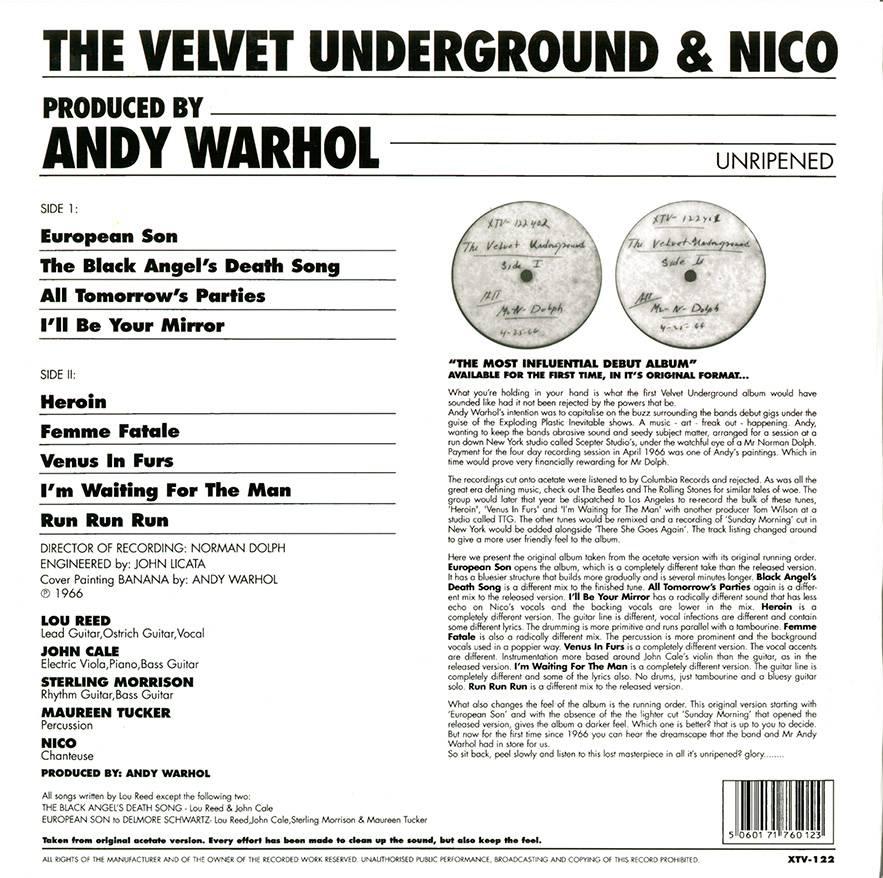 American The Velvet Underground & Nico, Unripened (LP), 2007 For Sale