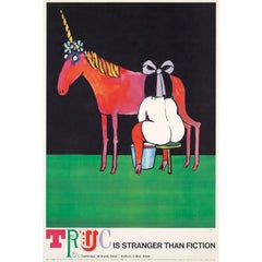 Tomi Ungerer "Stranger Than Fiction, " Truc, Cambridge, 1968 'Vintage Poster'