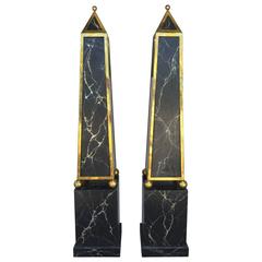 Pair of Monumental Obelisk Pedestals-Cabinets
