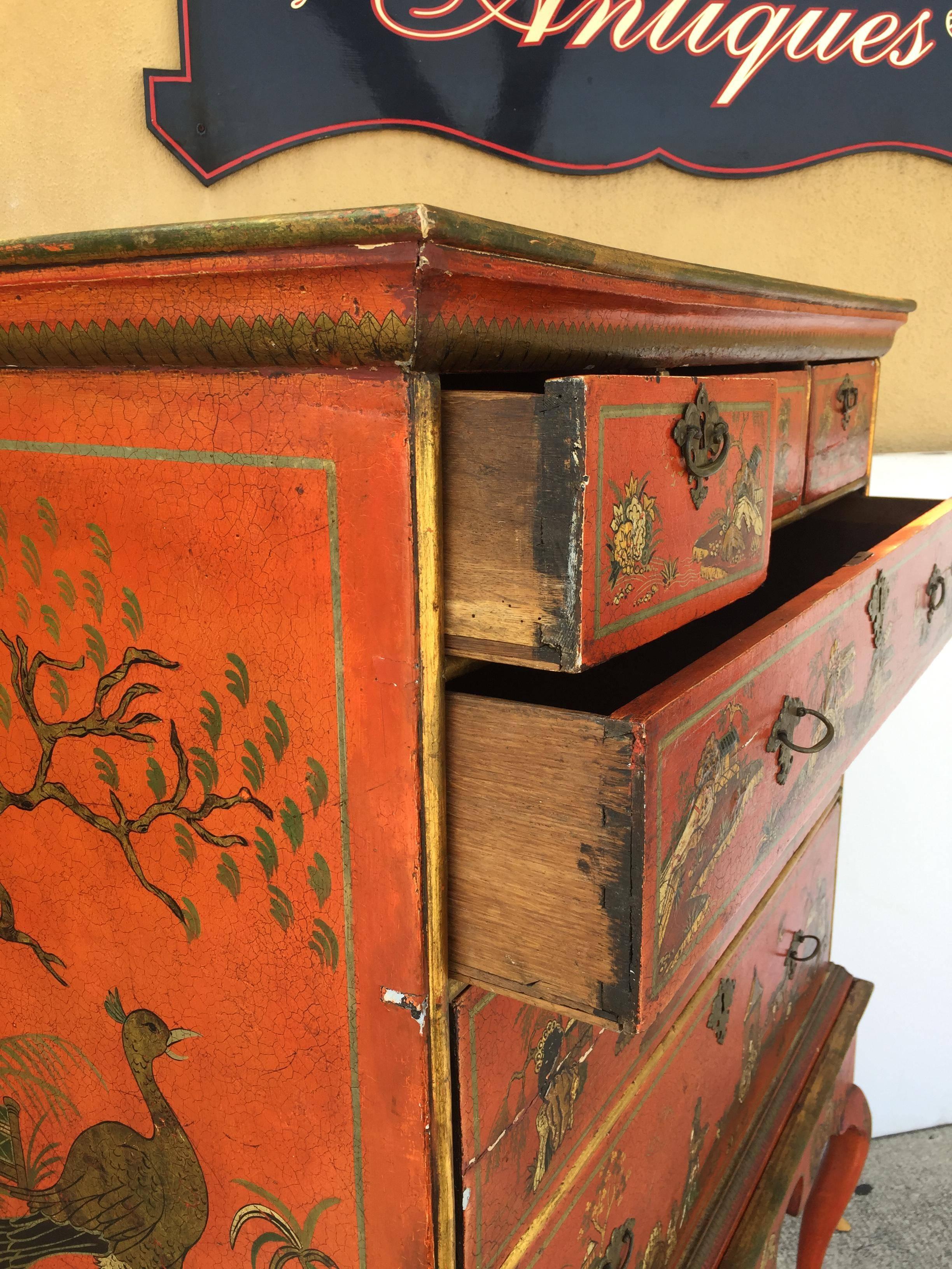 18th Century Queen Ann Style English Chest In Good Condition In West Palm Beach, FL