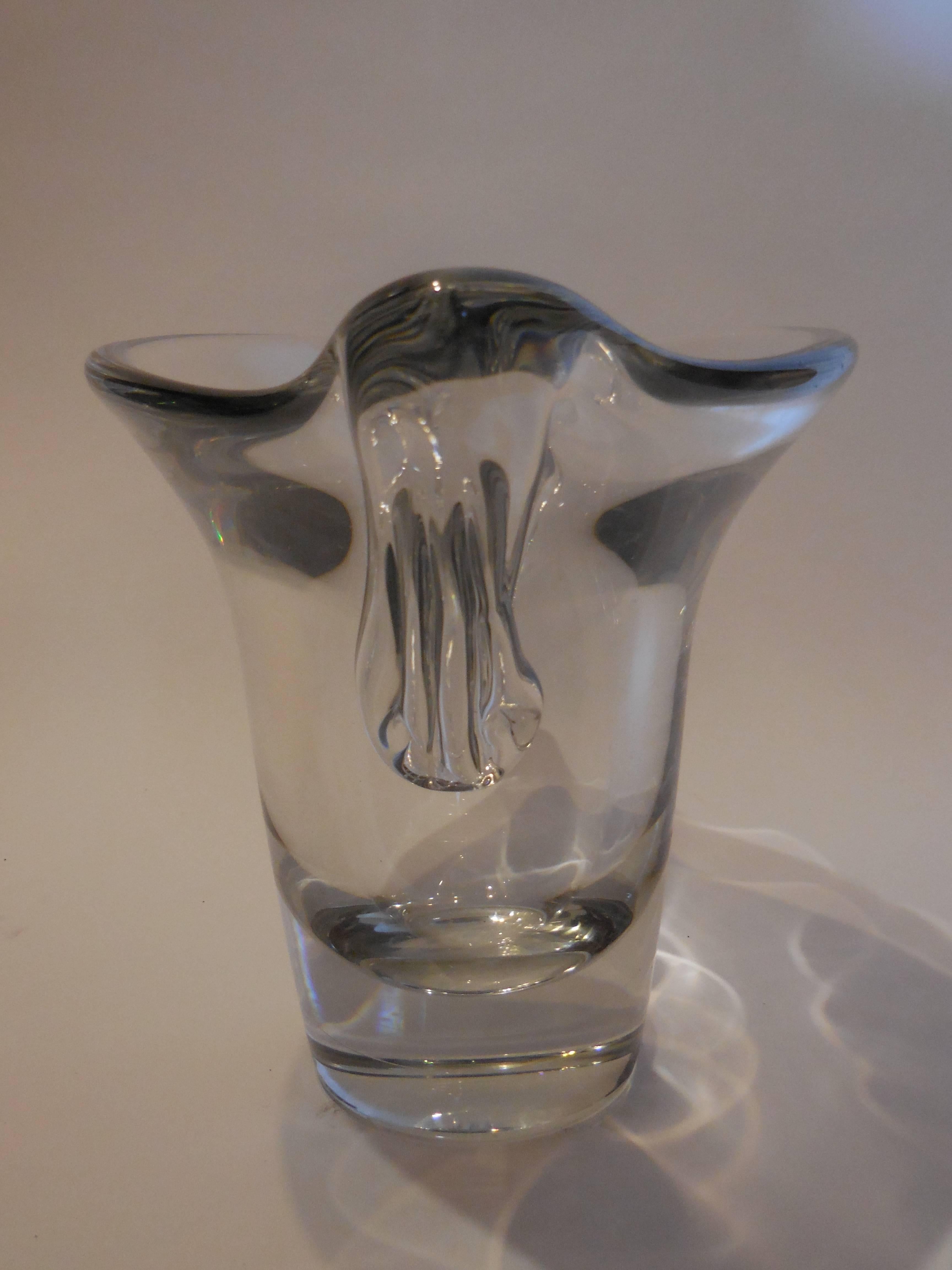 French Daum Nancy Hand Blown Glass Vase For Sale
