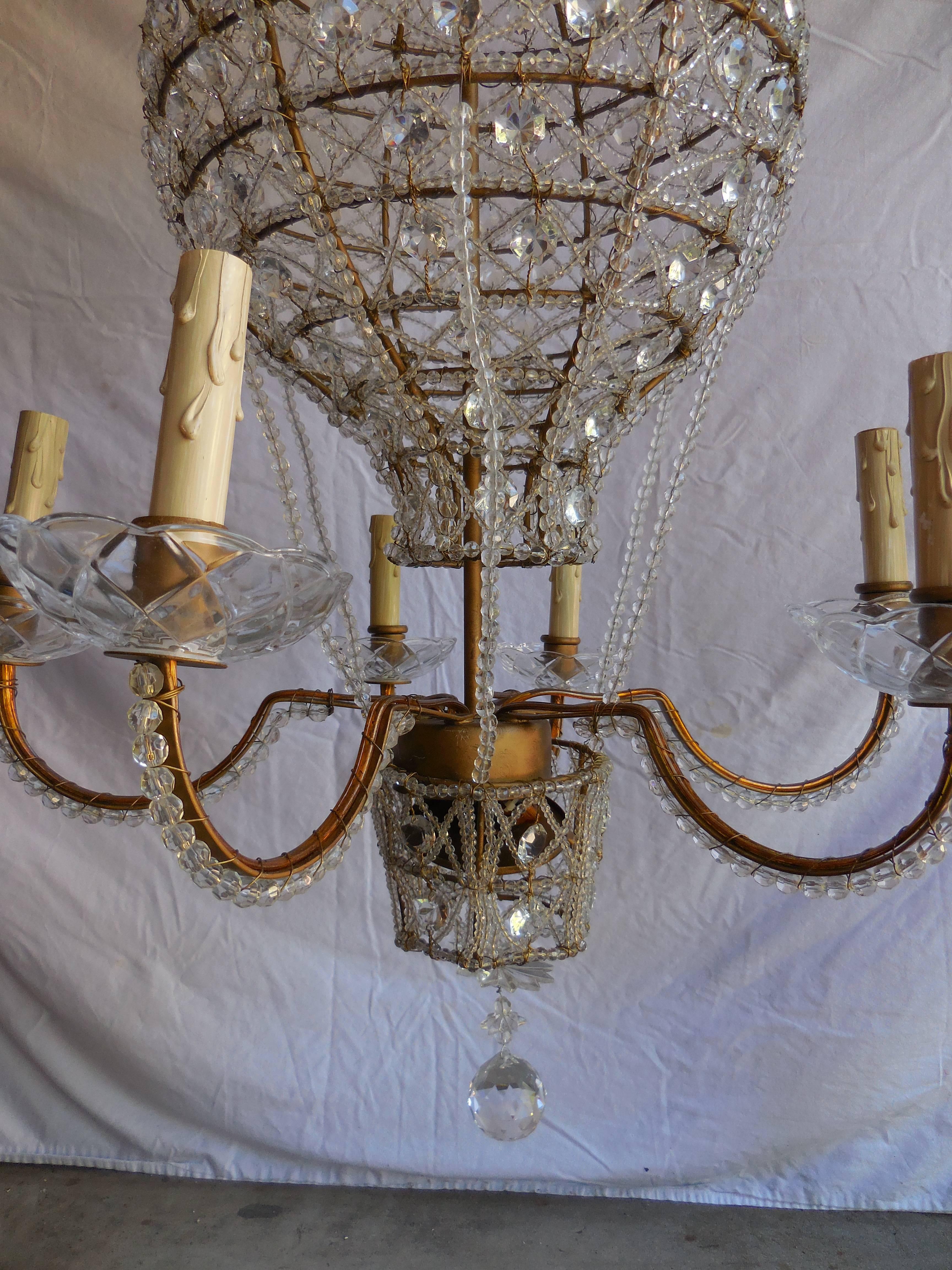 Mid-Century Modern Mid-Century Italian Hot Air Balloon Chandelier For Sale