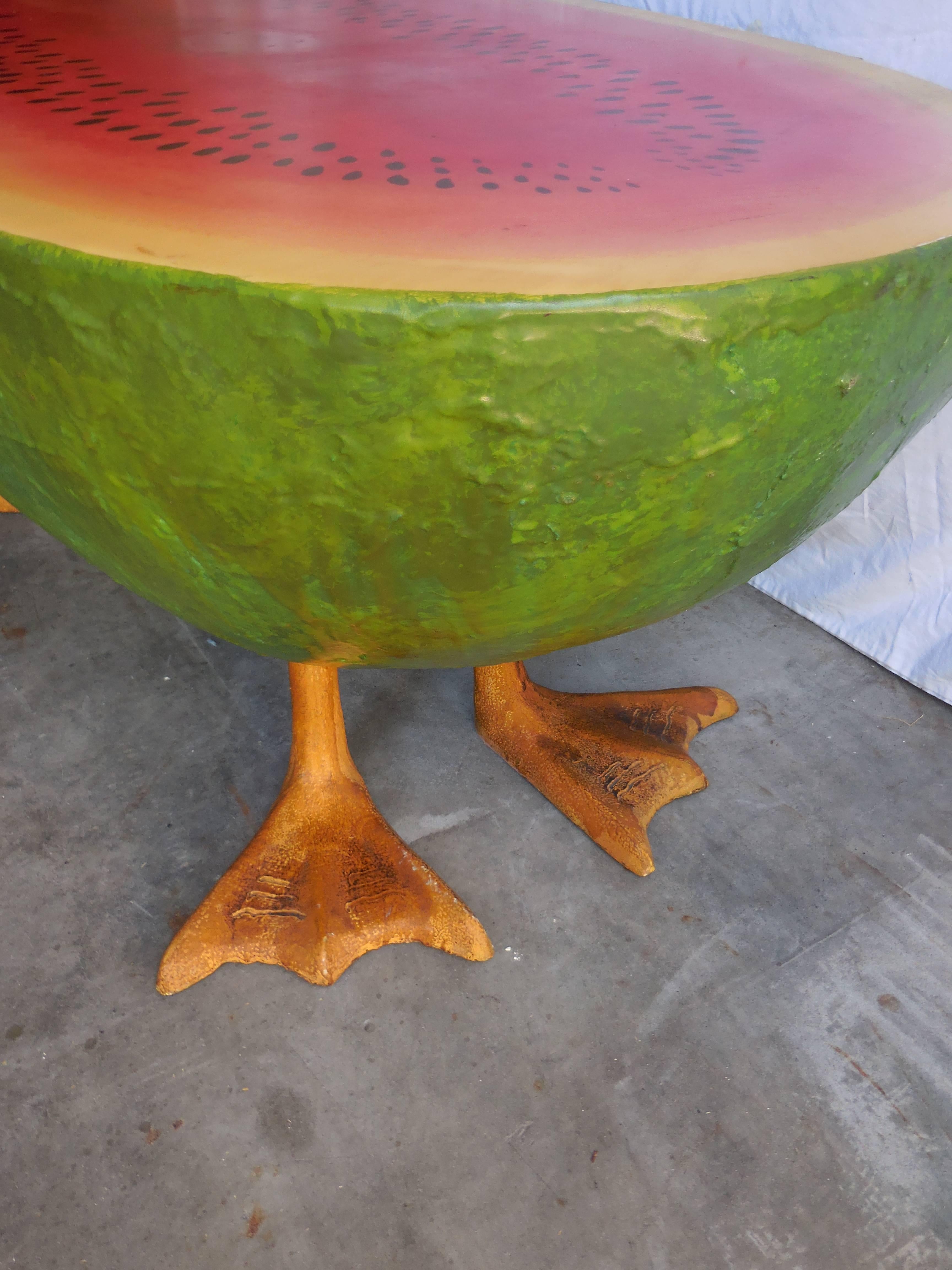 Folk Art Mid-Century Watermelon Coffee Table For Sale