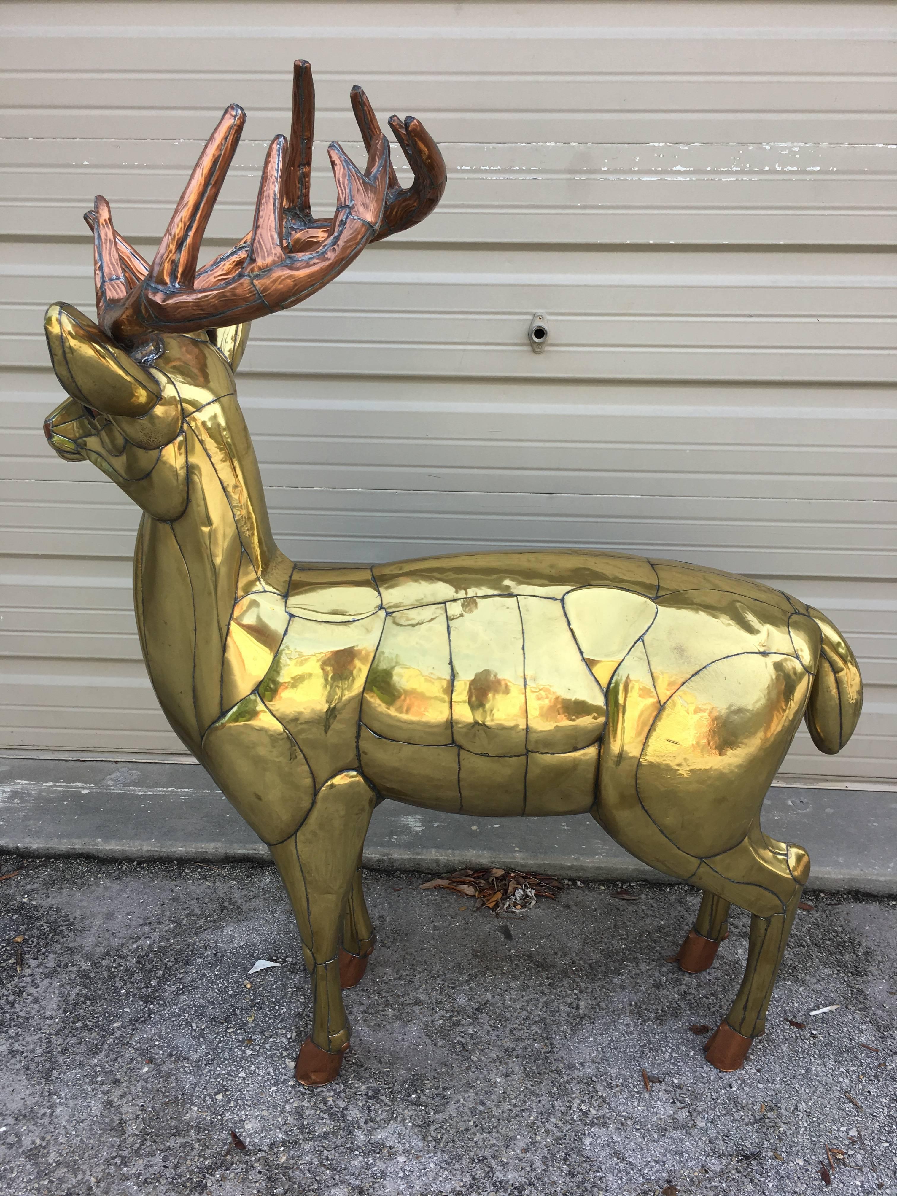 Mid-Century Modern Sergio Bustamante Deer Sculpture For Sale