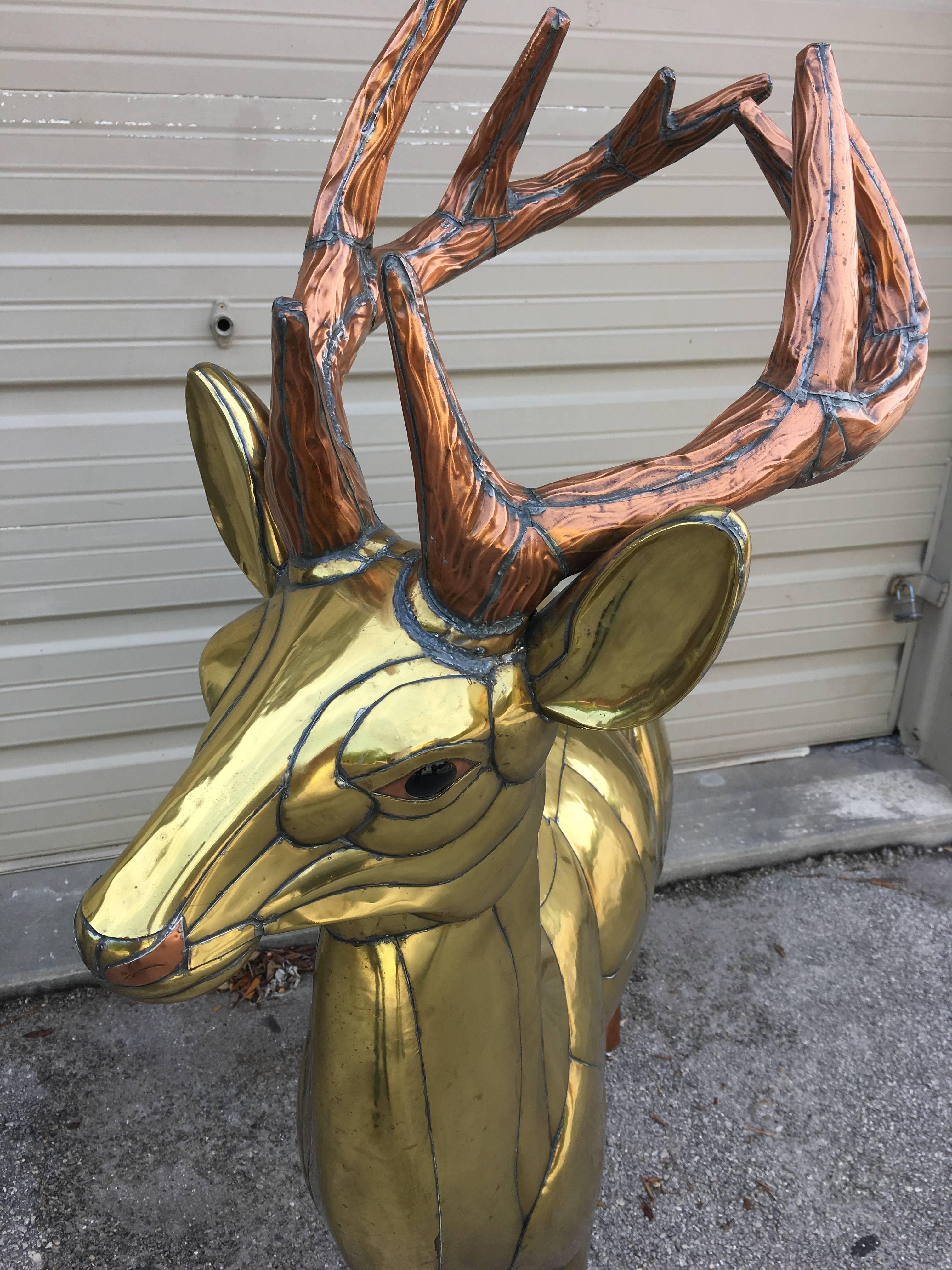 Sergio Bustamante Deer Sculpture In Excellent Condition For Sale In West Palm Beach, FL