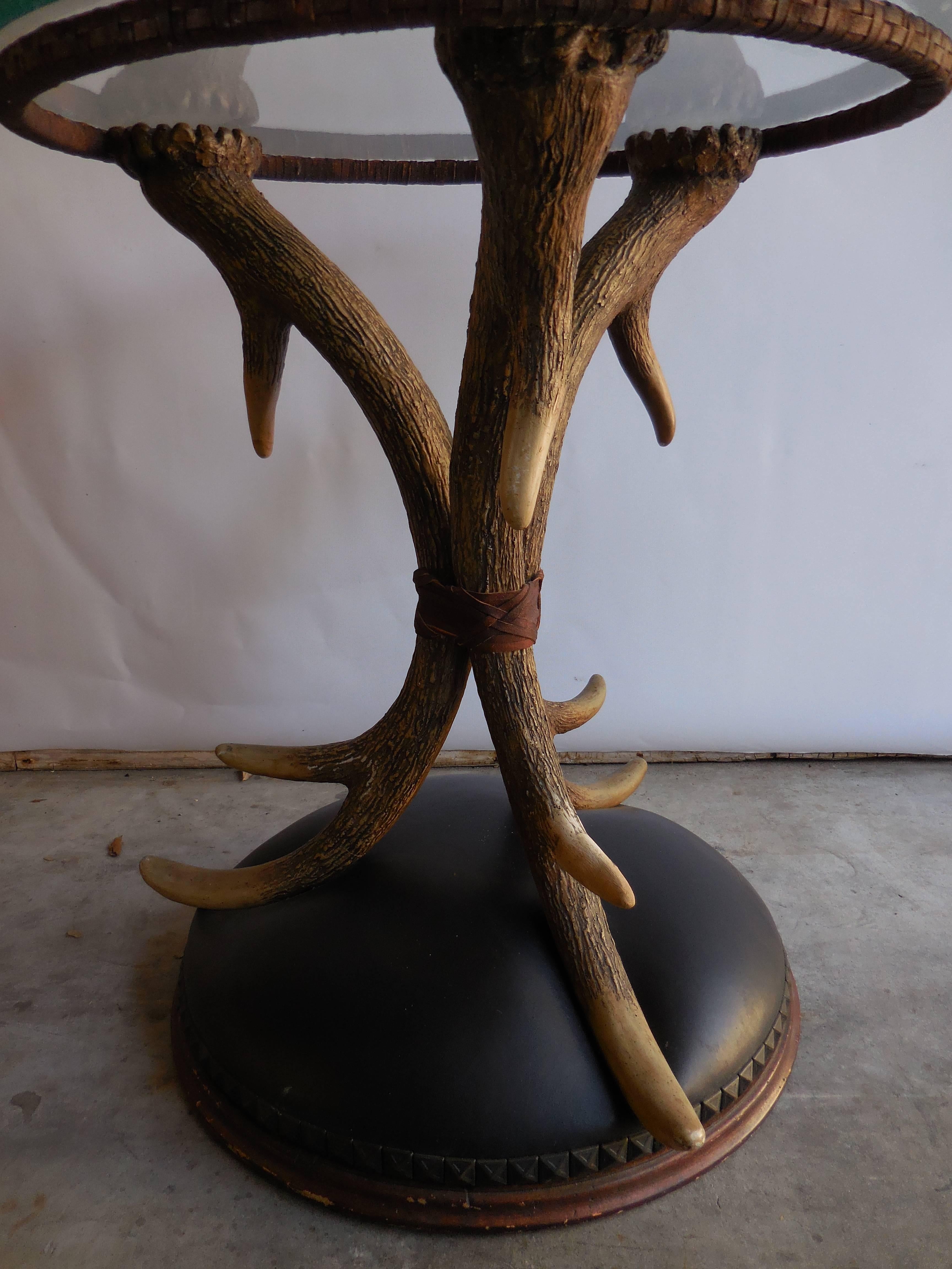 American 1930s Antler Table For Sale