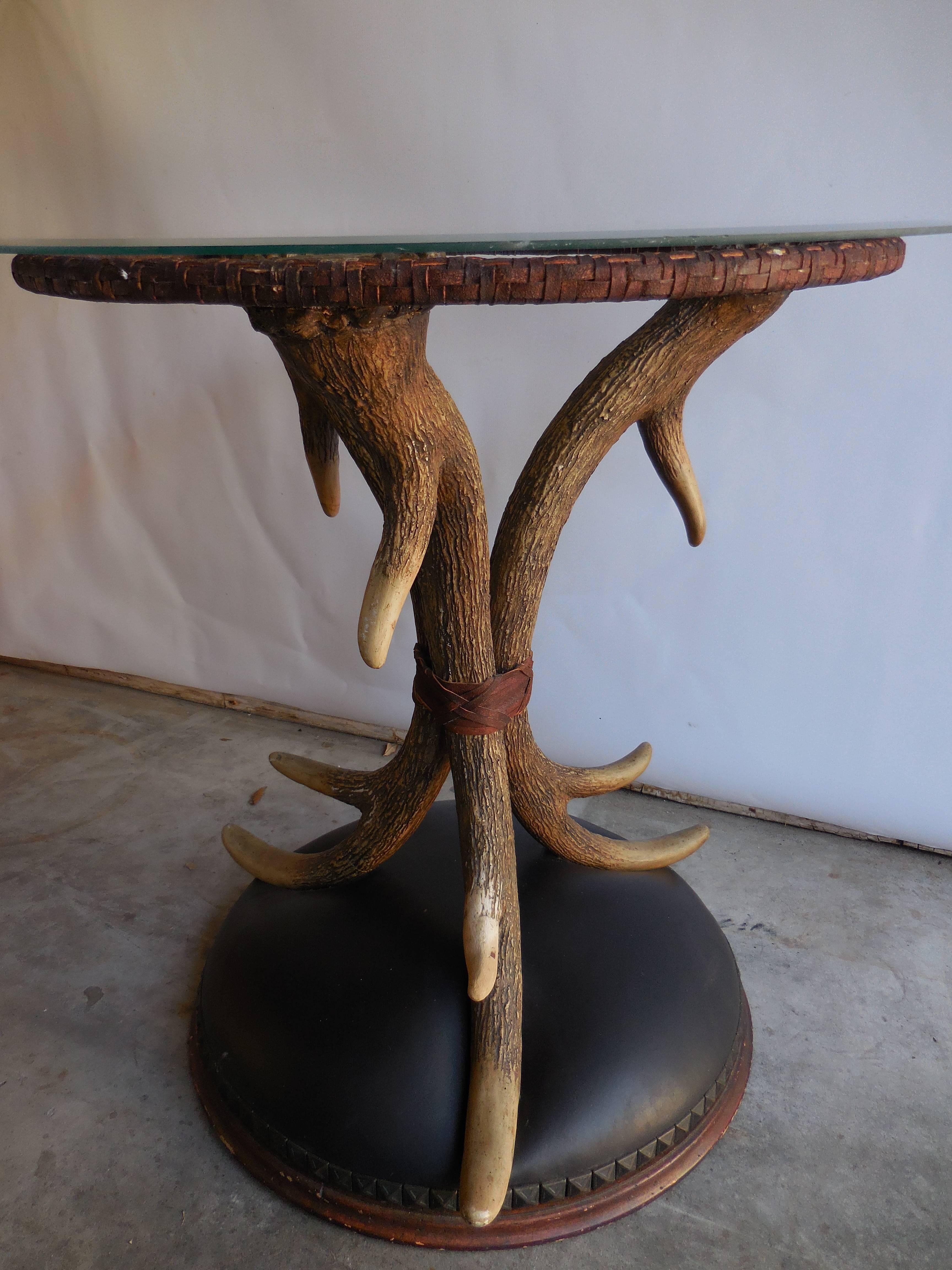 1930s Antler Table In Excellent Condition For Sale In West Palm Beach, FL