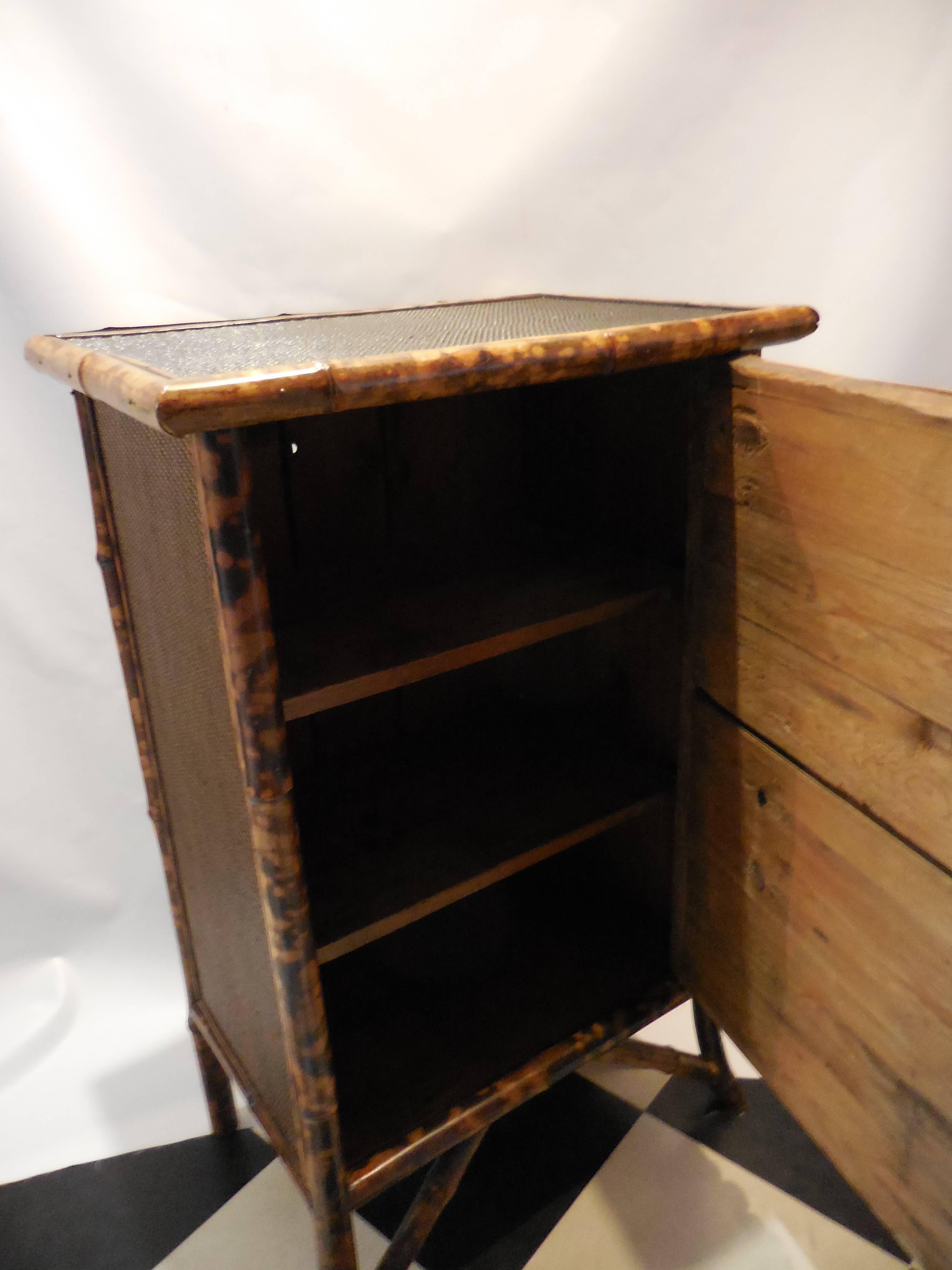 Mid-20th Century Bamboo Library Cabinet For Sale 1