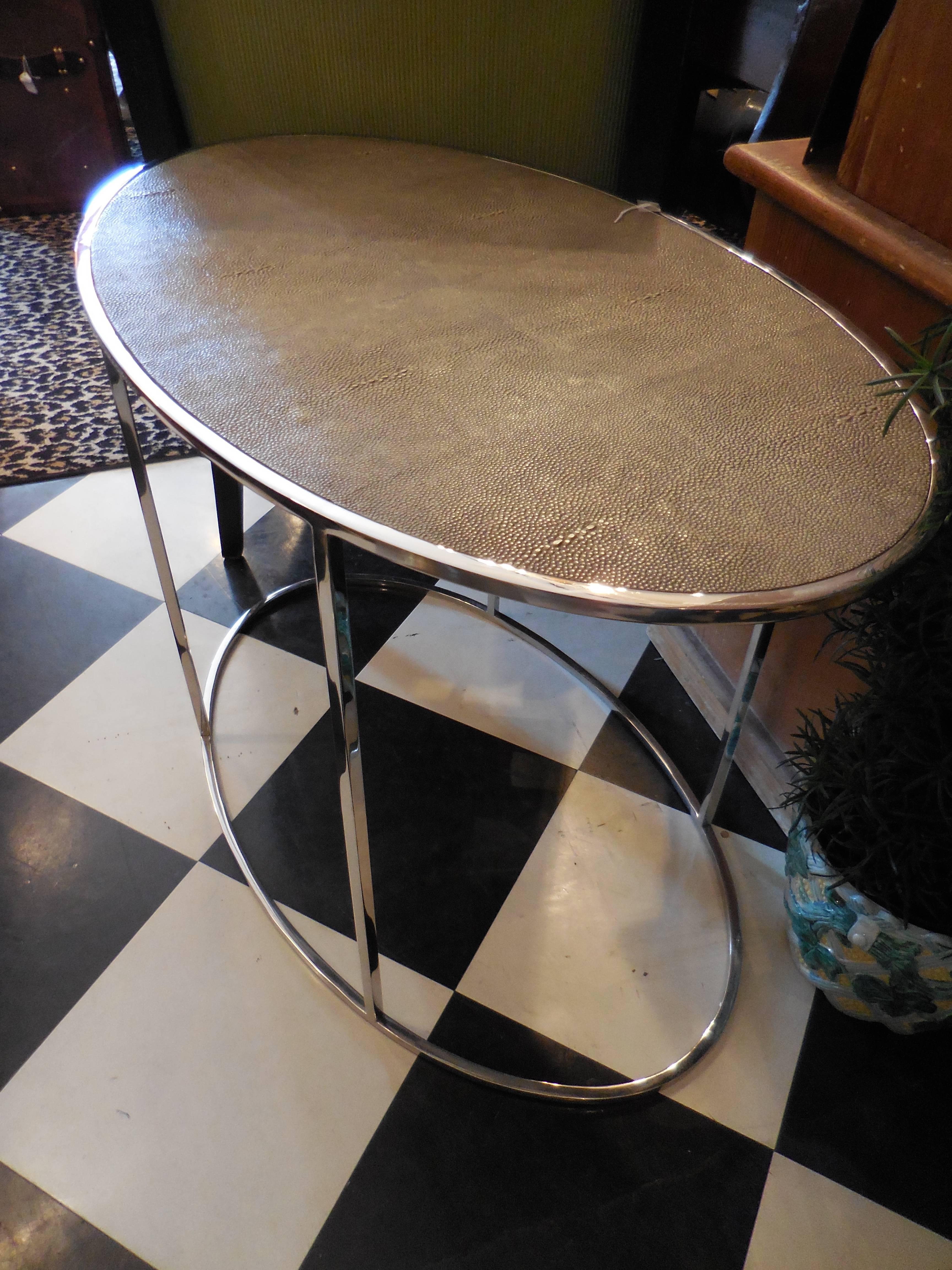 Asian Theodore Alexander Shagreen Top Table For Sale