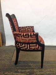 1940s/Midcentury Barrel Back Armchair, Silk Velvet Fabric, Fully Restored