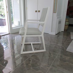 Hand Made Modern, Contemporary Wood and Leather Armchair, Dining Room Chair