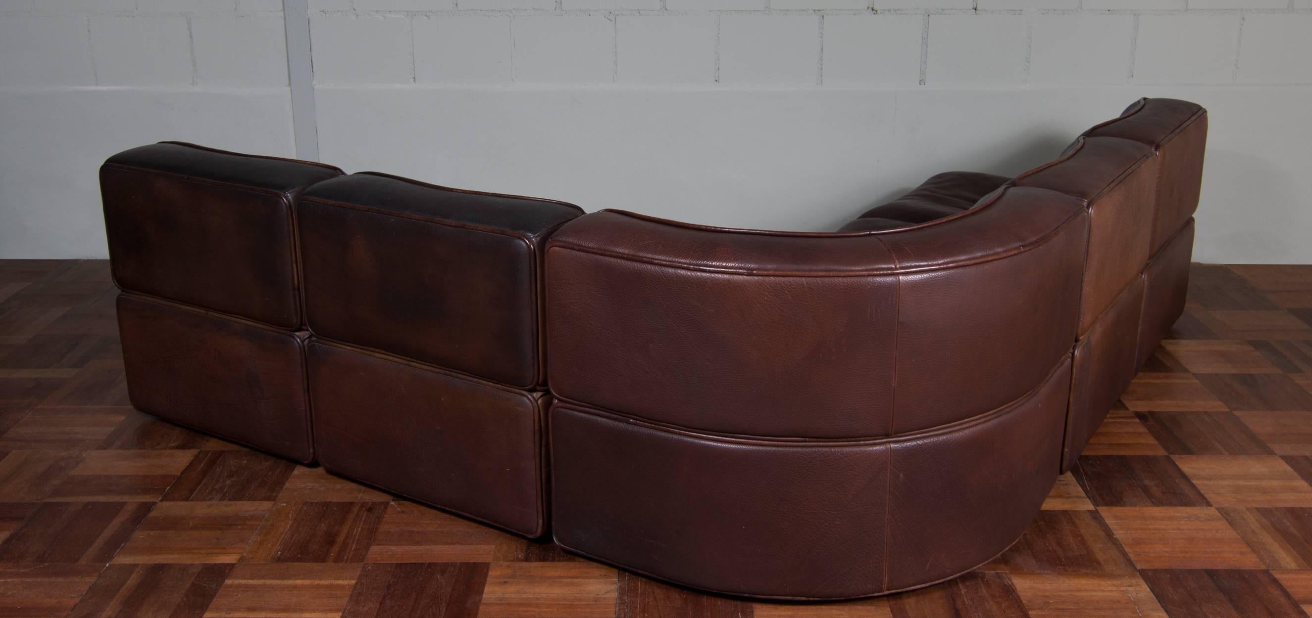De Sede DS 15 Neck Leather Sofa, Set of Five 1