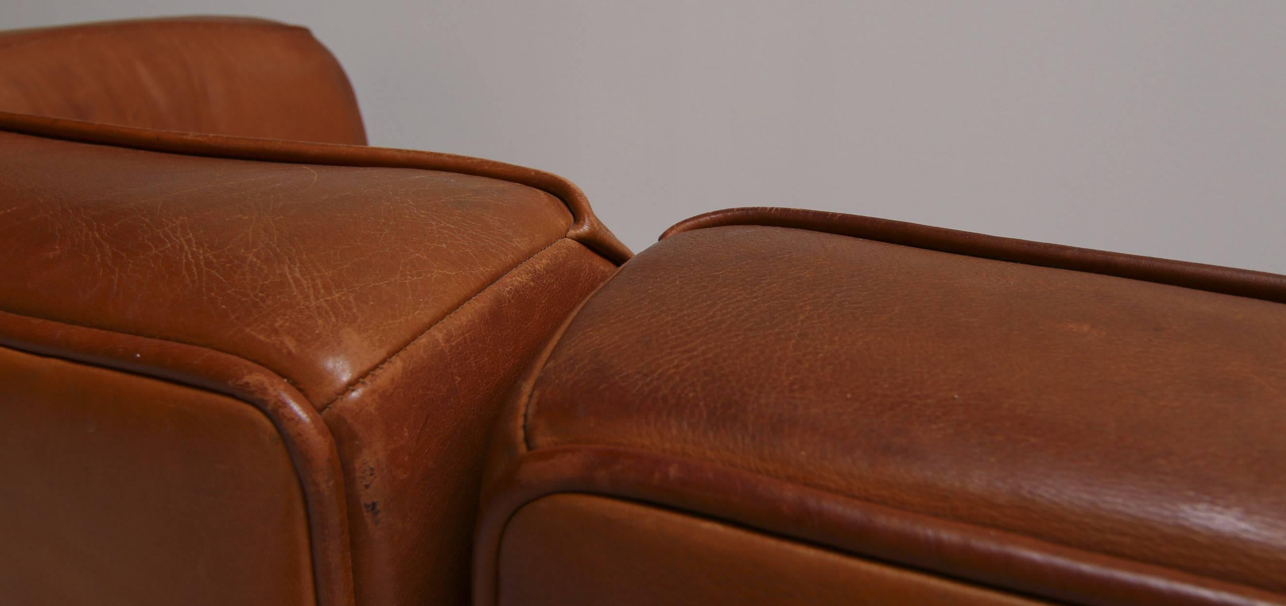 Late 20th Century De Sede DS15 Saddle Leather Sofa in Cognac Color