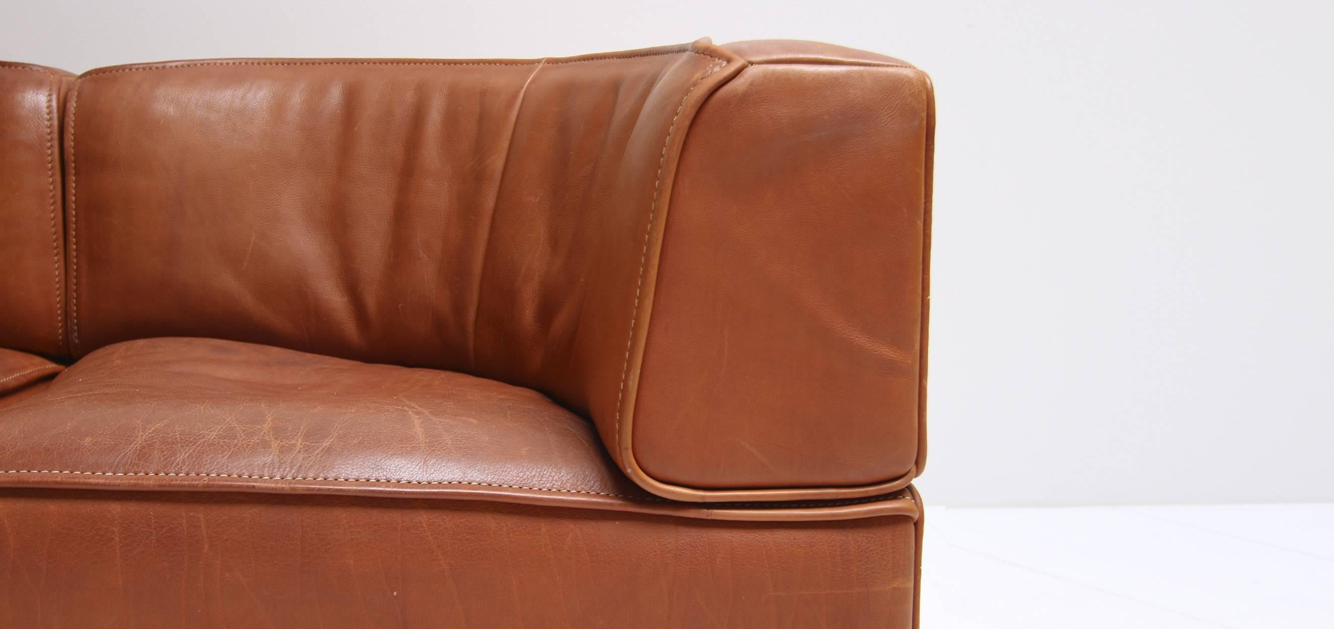 De Sede DS15 Saddle Leather Sofa in Cognac Color 2