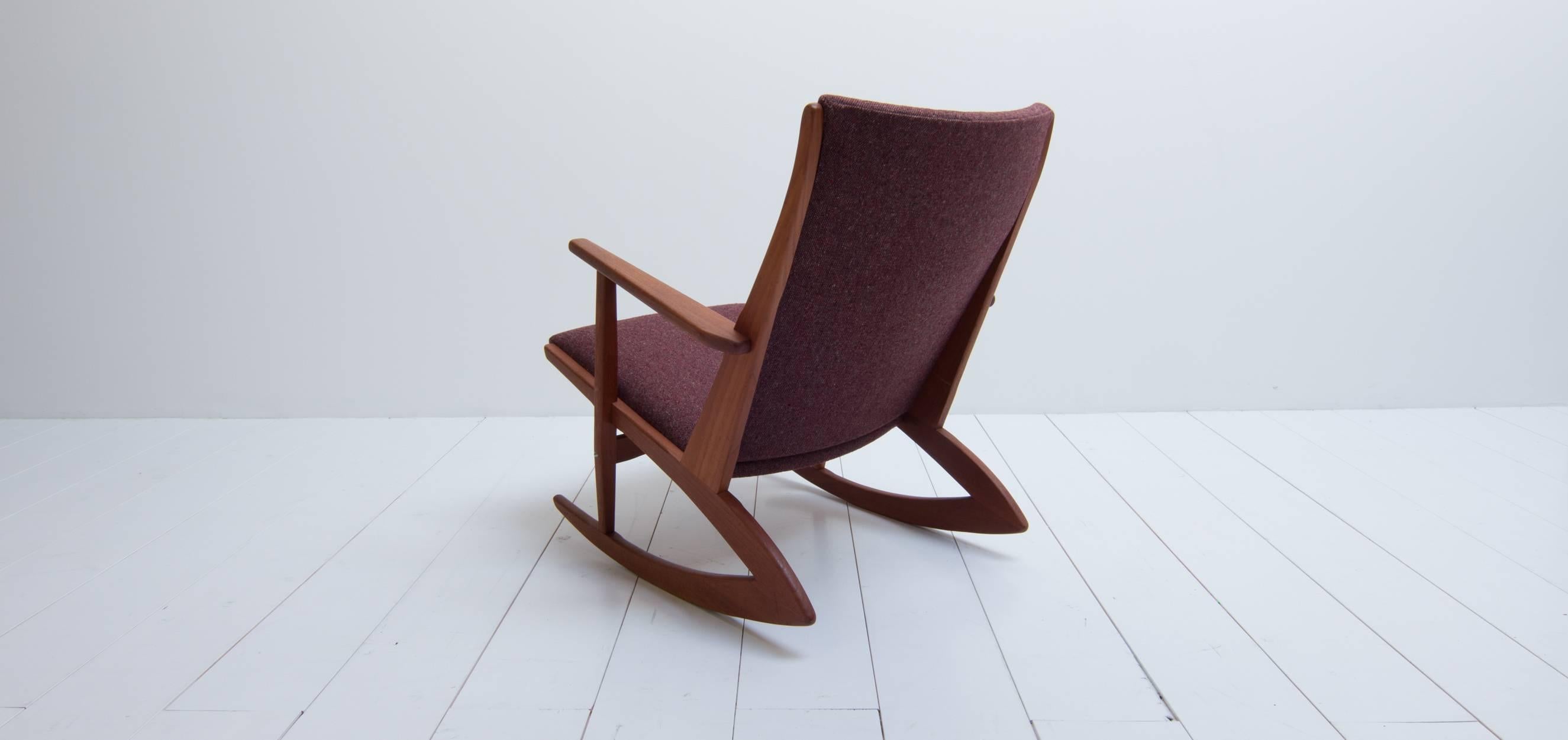 Fabric Georg Jensen Rocking Chair Boomerang from 1958 For Sale
