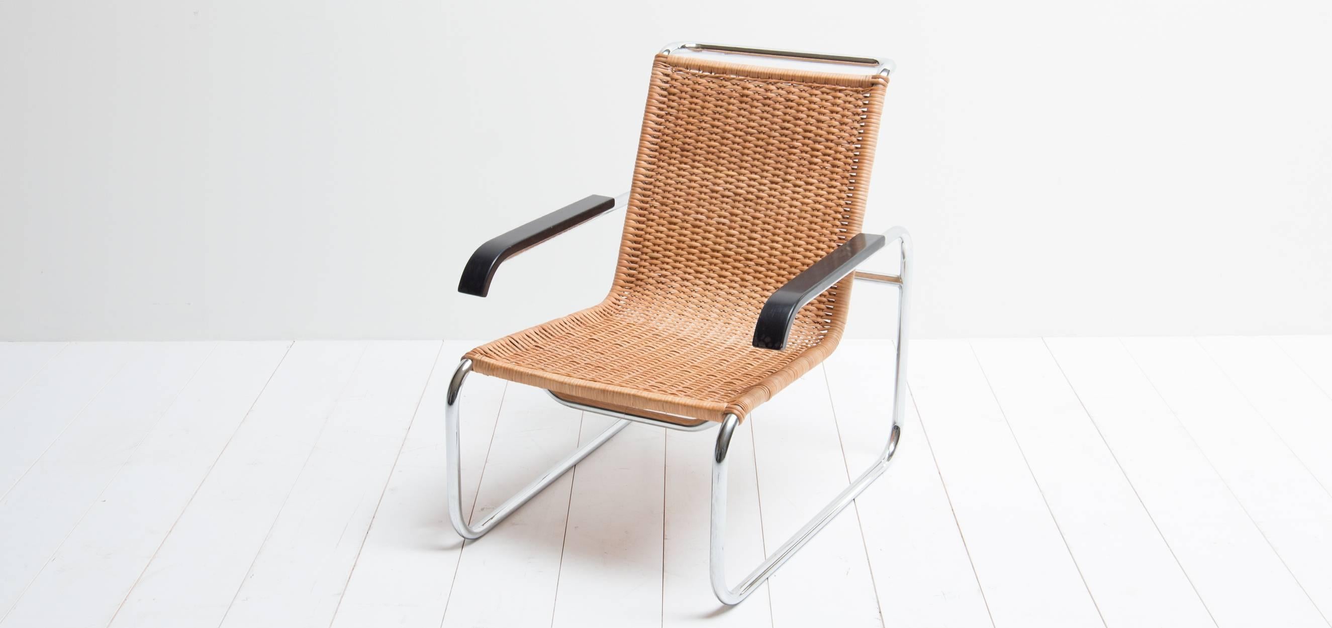 Rattan Vintage Design Cantilever Chair Model B35, Designed by Marcel Breuer