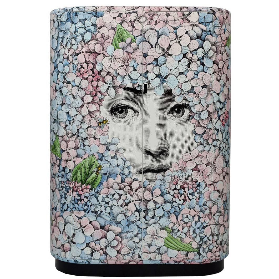 Fornasetti Curved Cabinet Ortensia For Sale