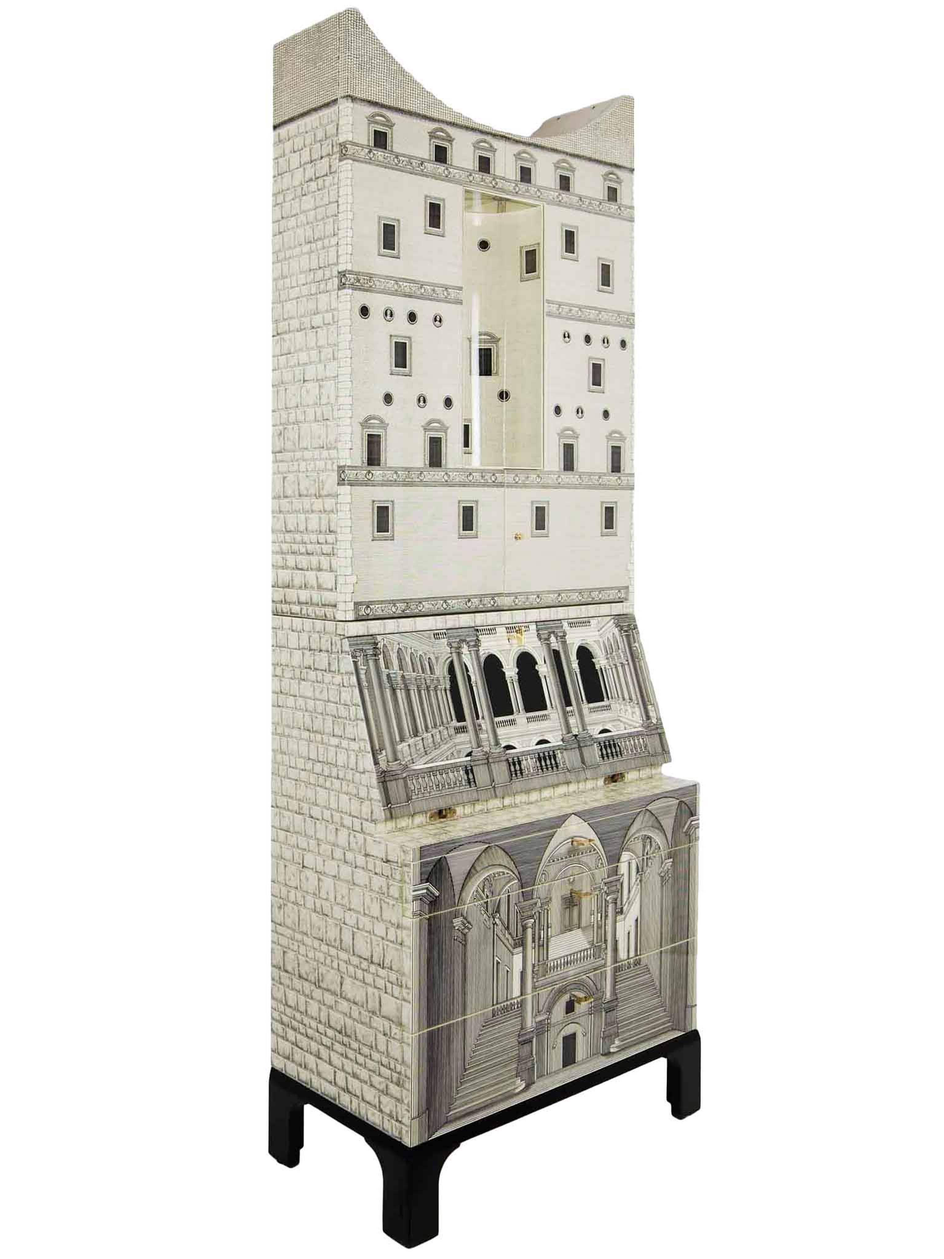 Italian Fornasetti-Trumeau Architecture Black or Ivory, 2017 For Sale